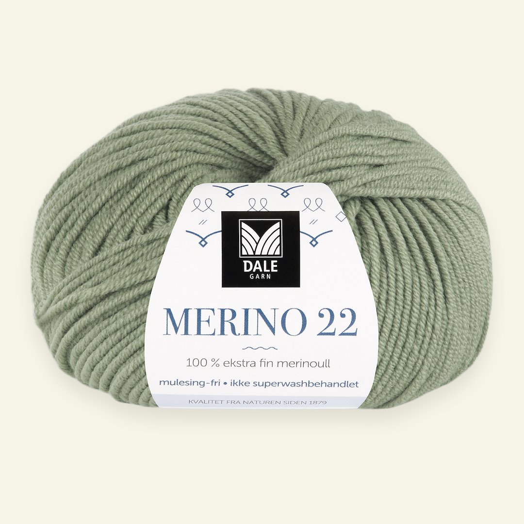 Se Dale Garn, 100% ekstra fint merinogarn "Merino 22", jade grøn (2013) hos Selfmade
