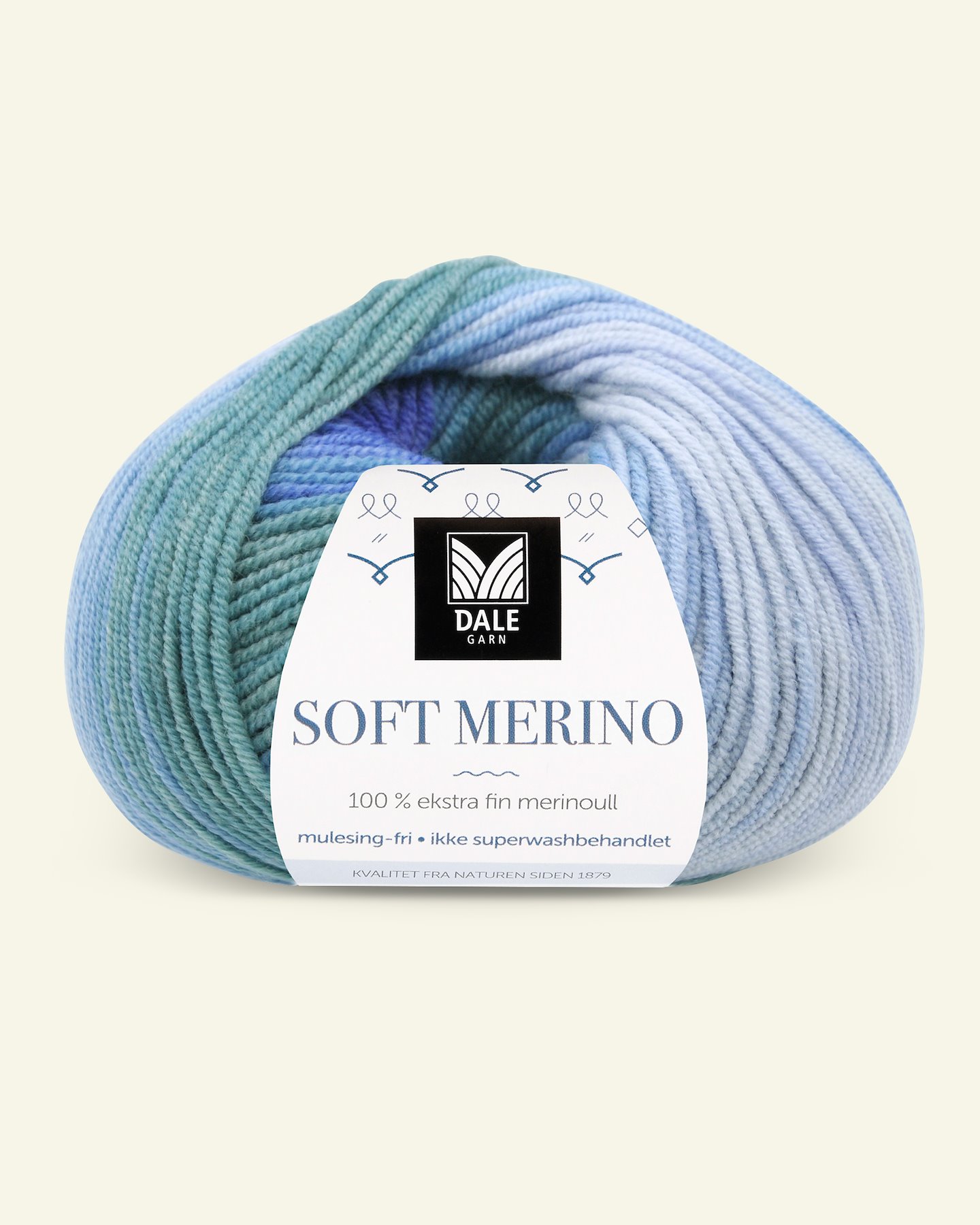 Dale Garn, 100% ekstra fint merinogarn "Soft Merino", Blå print 90001224_pack