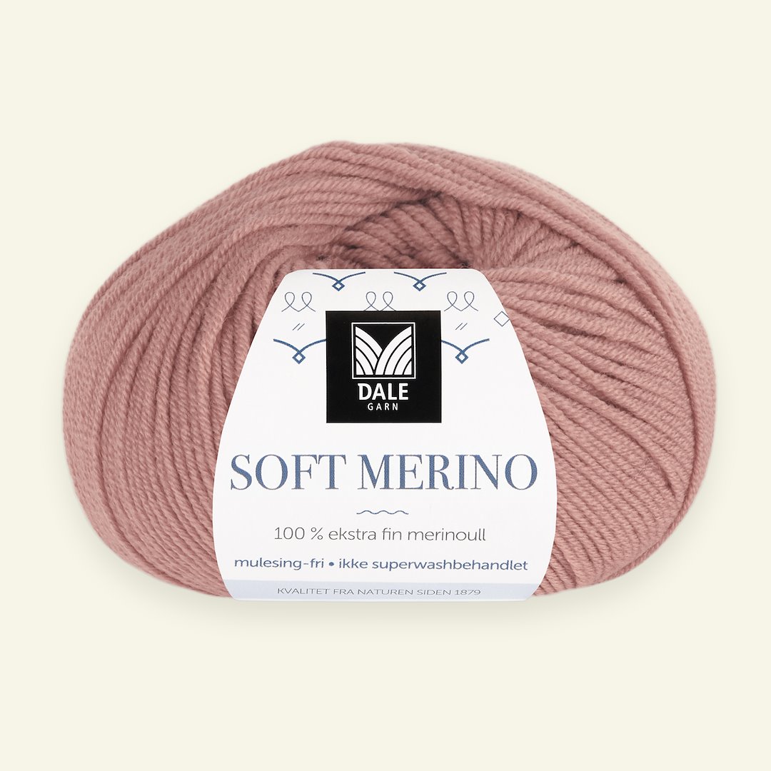 Se Dale Garn, 100% ekstra fint merinogarn "Soft Merino", gammel rosa (3040) hos Selfmade