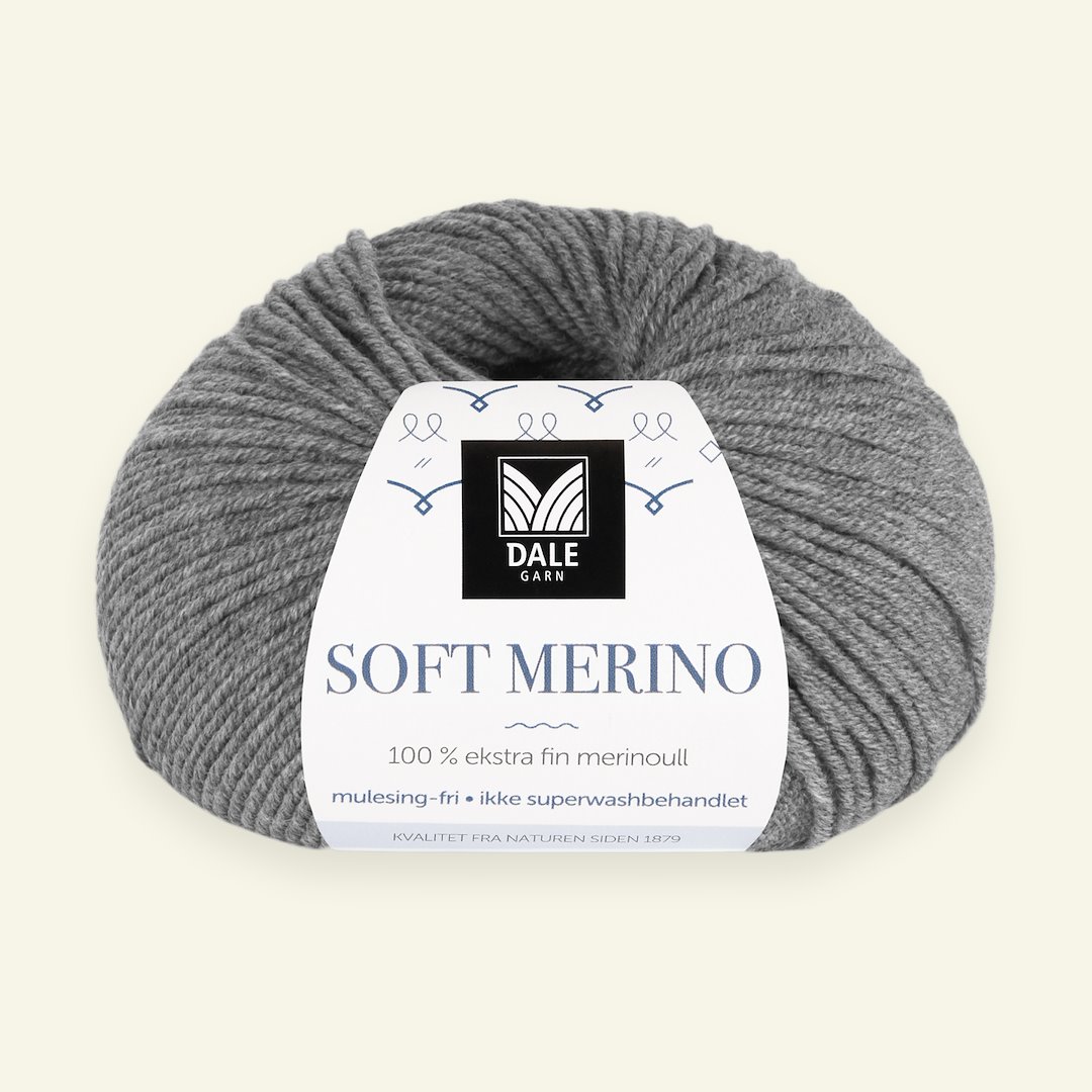 Se Dale Garn, 100% ekstra fint merinogarn "Soft Merino", grå mel. (3003) hos Selfmade
