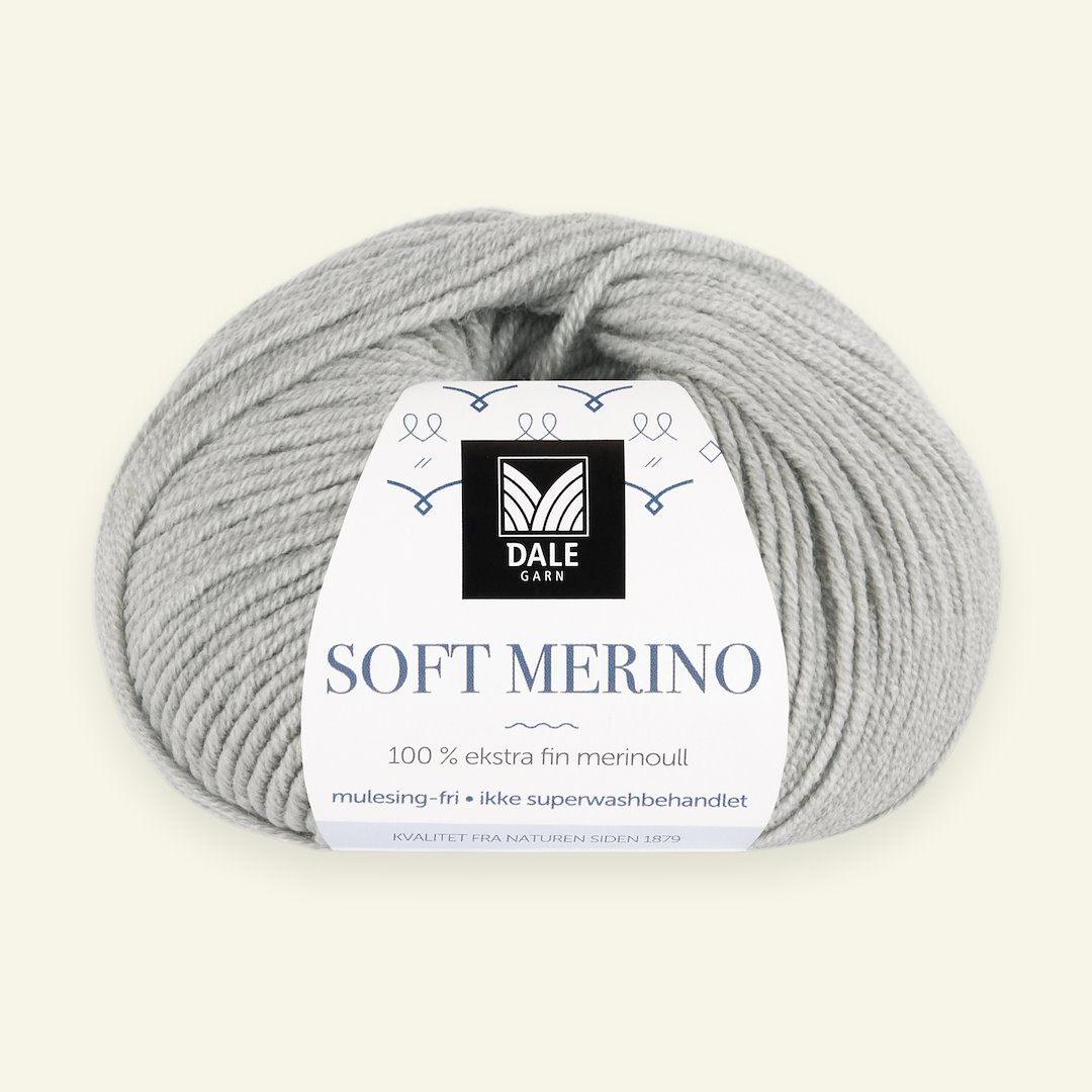 Se Dale Garn, 100% ekstra fint merinogarn "Soft Merino", lys grå mel. (3002) hos Selfmade