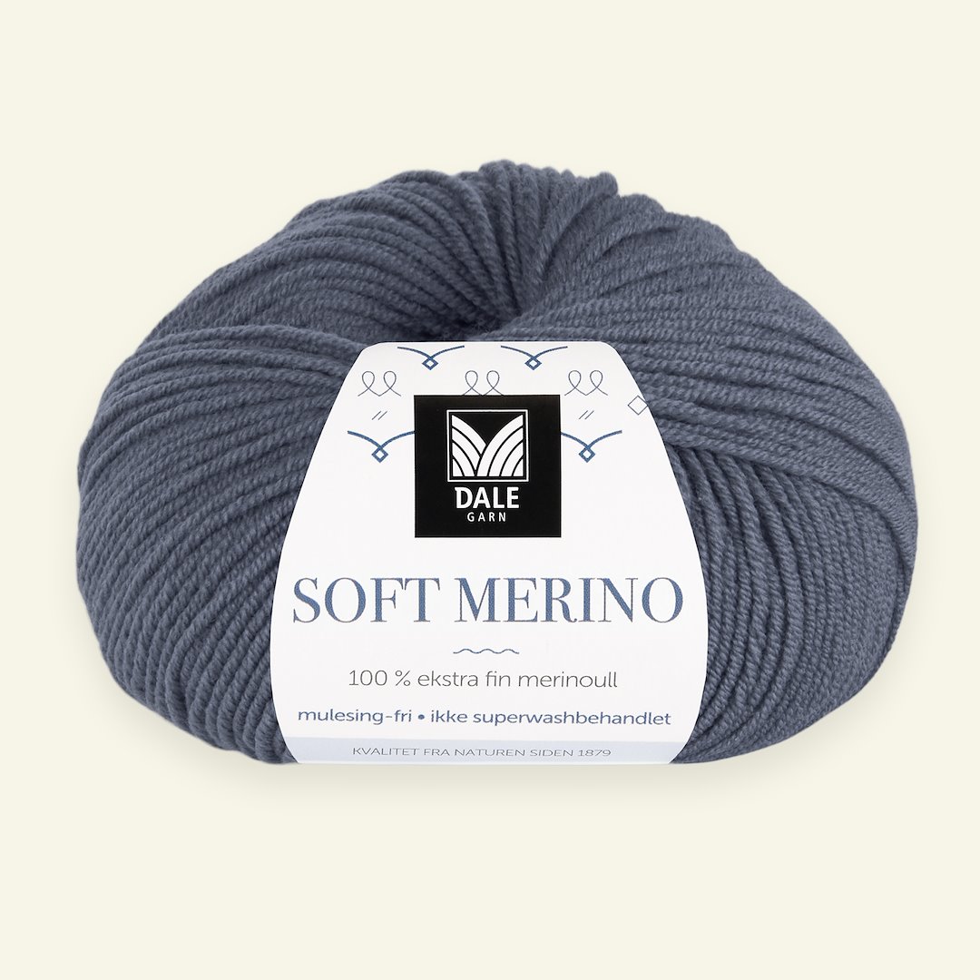 Se Dale Garn, 100% ekstra fint merinogarn "Soft Merino", mørk gråblå (3014) hos Selfmade