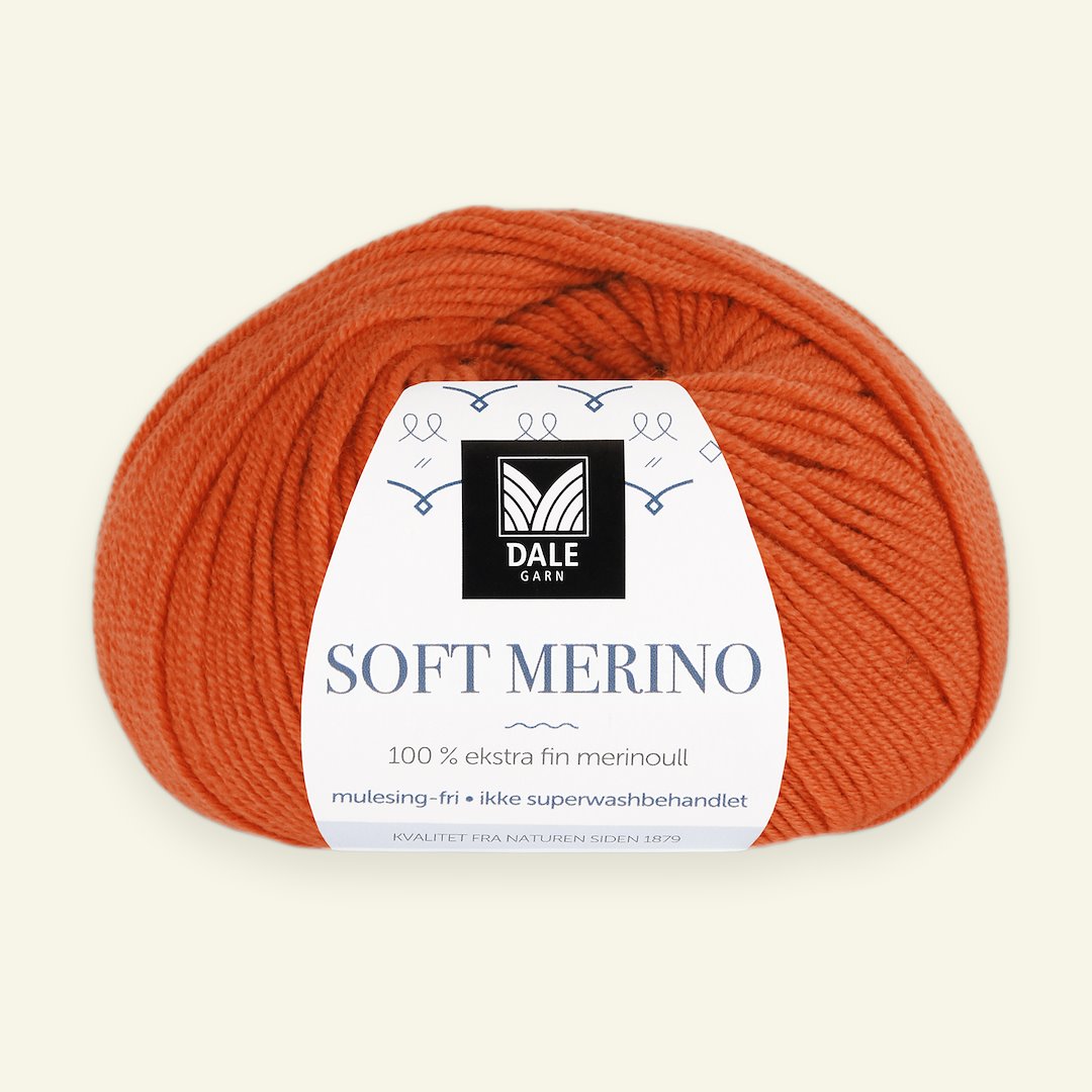 Se Dale Garn, 100% ekstra fint merinogarn "Soft Merino", orange (3033) hos Selfmade
