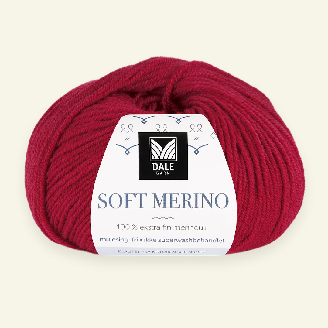 Se Dale Garn, 100% ekstra fint merinogarn "Soft Merino", rød (3021) hos Selfmade