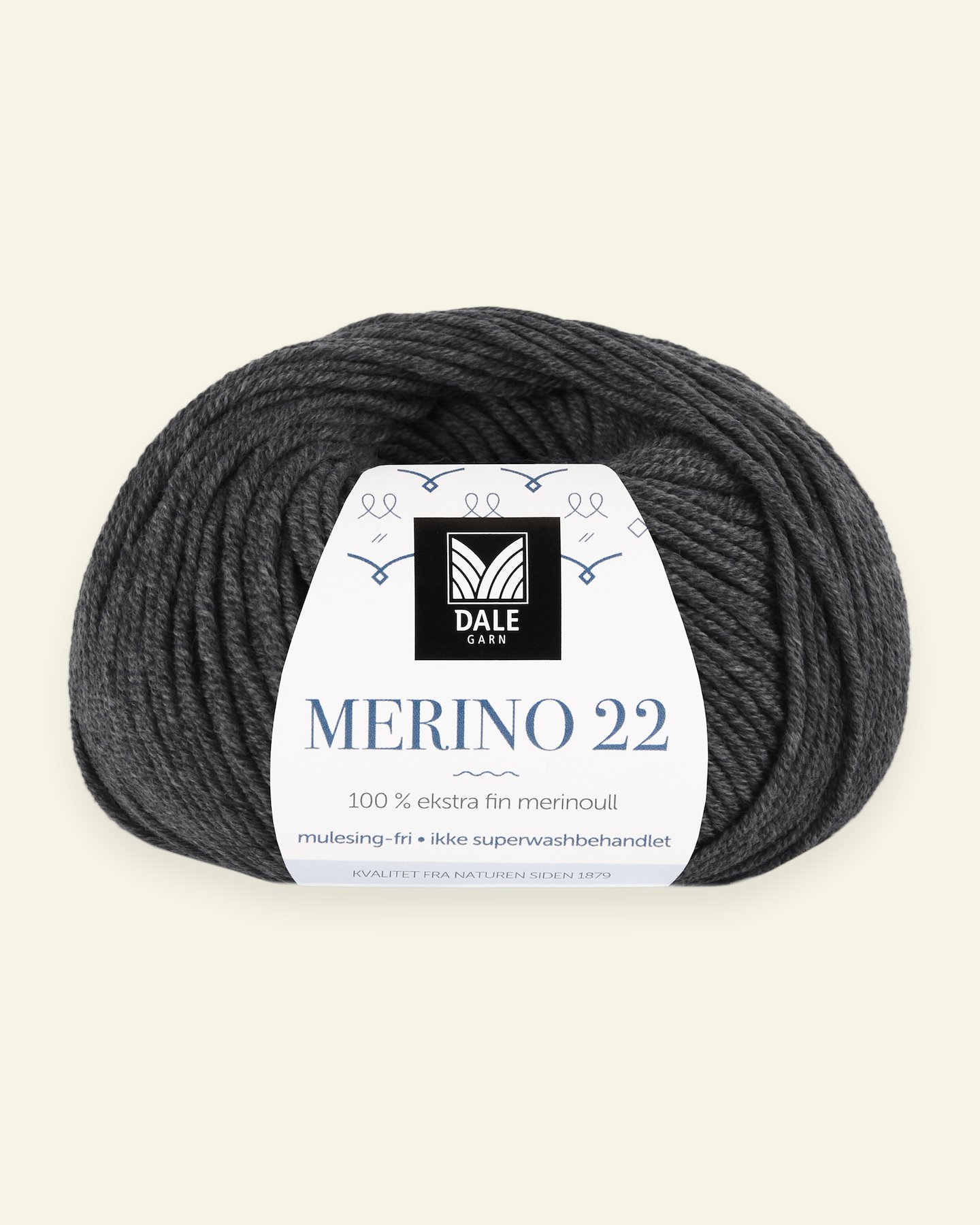 Dale Garn, 100% extra fine merino wool yarn, "Merino 22", charcoal mel 90000362_pack