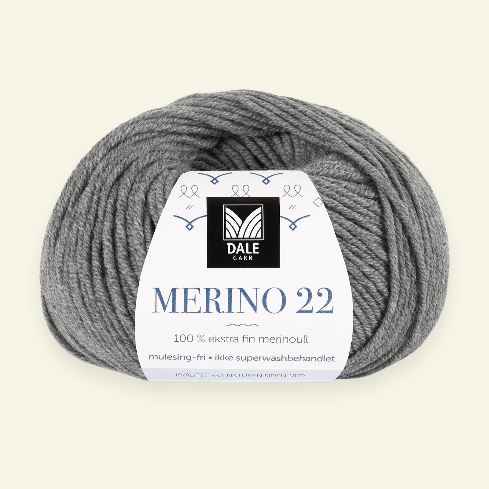Dale Garn, 100% extra fine merino wool yarn, "Merino 22", grey mel (2002) 90000363_pack