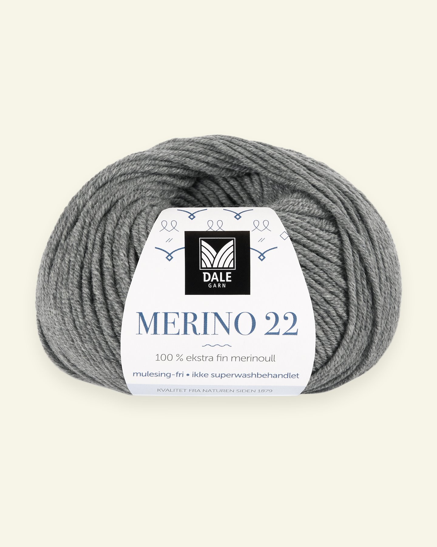 Dale Garn, 100% extra fine merino wool yarn, "Merino 22", grey mel (2002) 90000363_pack