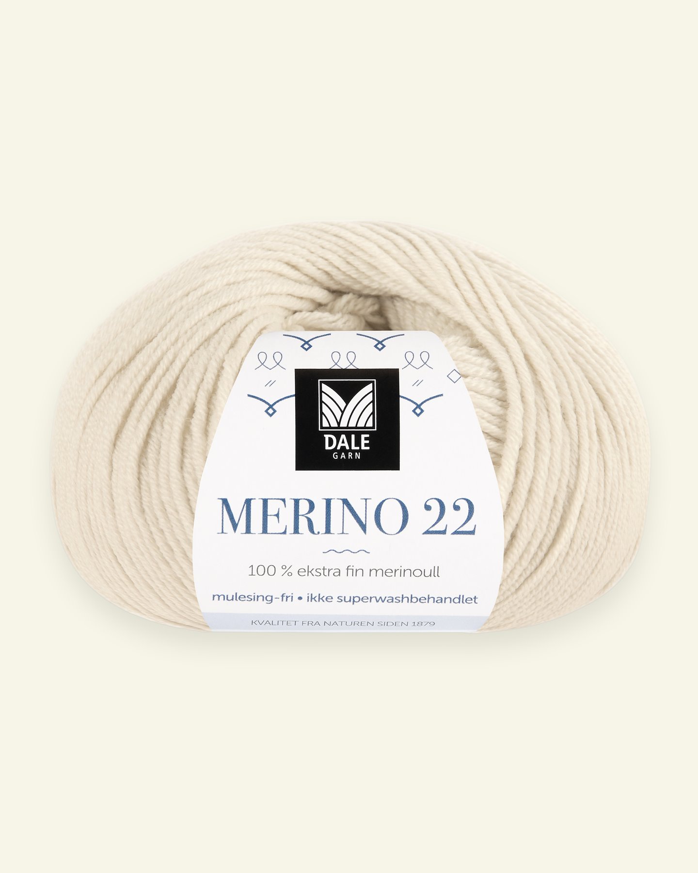 Dale Garn, 100% extra fine merino wool yarn, "Merino 22", light beige mel. (2005) 90000366_pack