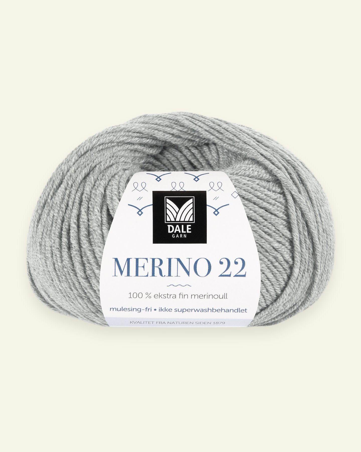 Dale Garn, 100% extra fine merino wool yarn, "Merino 22", light grey mel. 90000364_pack