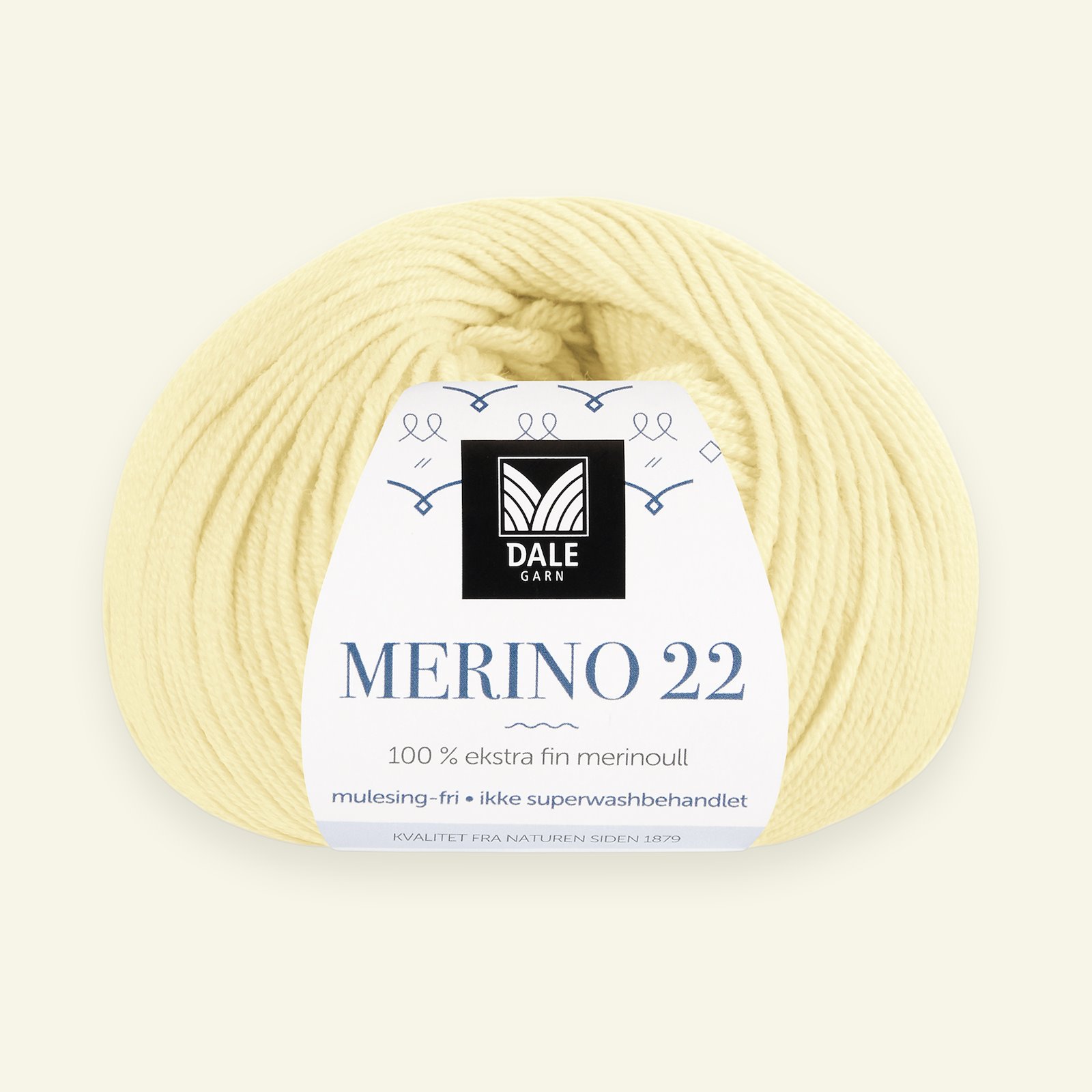 Dale Garn, 100% extra fine merino wool yarn, "Merino 22", light yellow (2038) 90000399_pack