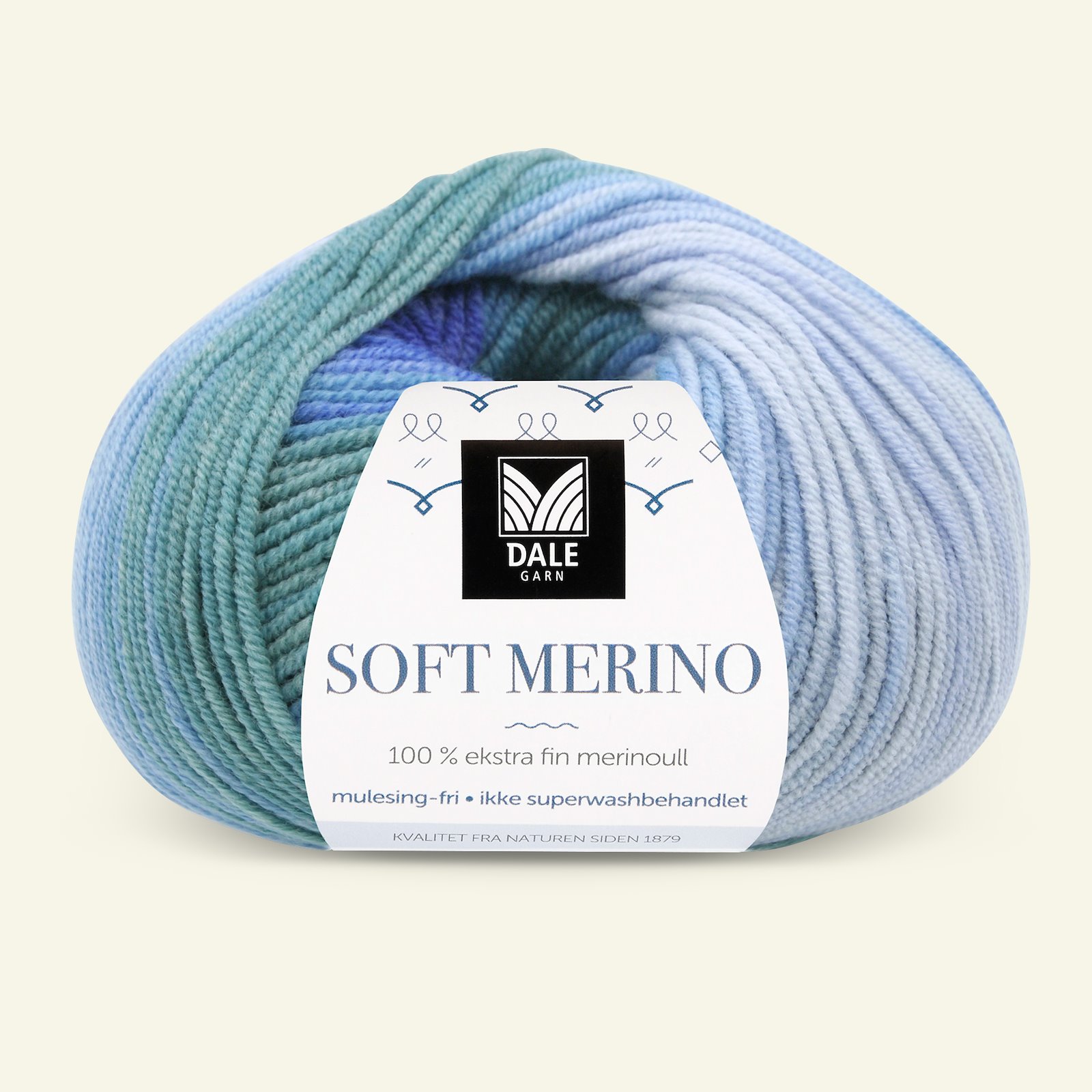 Dale Garn, 100% extra fine merino wool yarn "Soft Merino", blue printed 90001224_pack