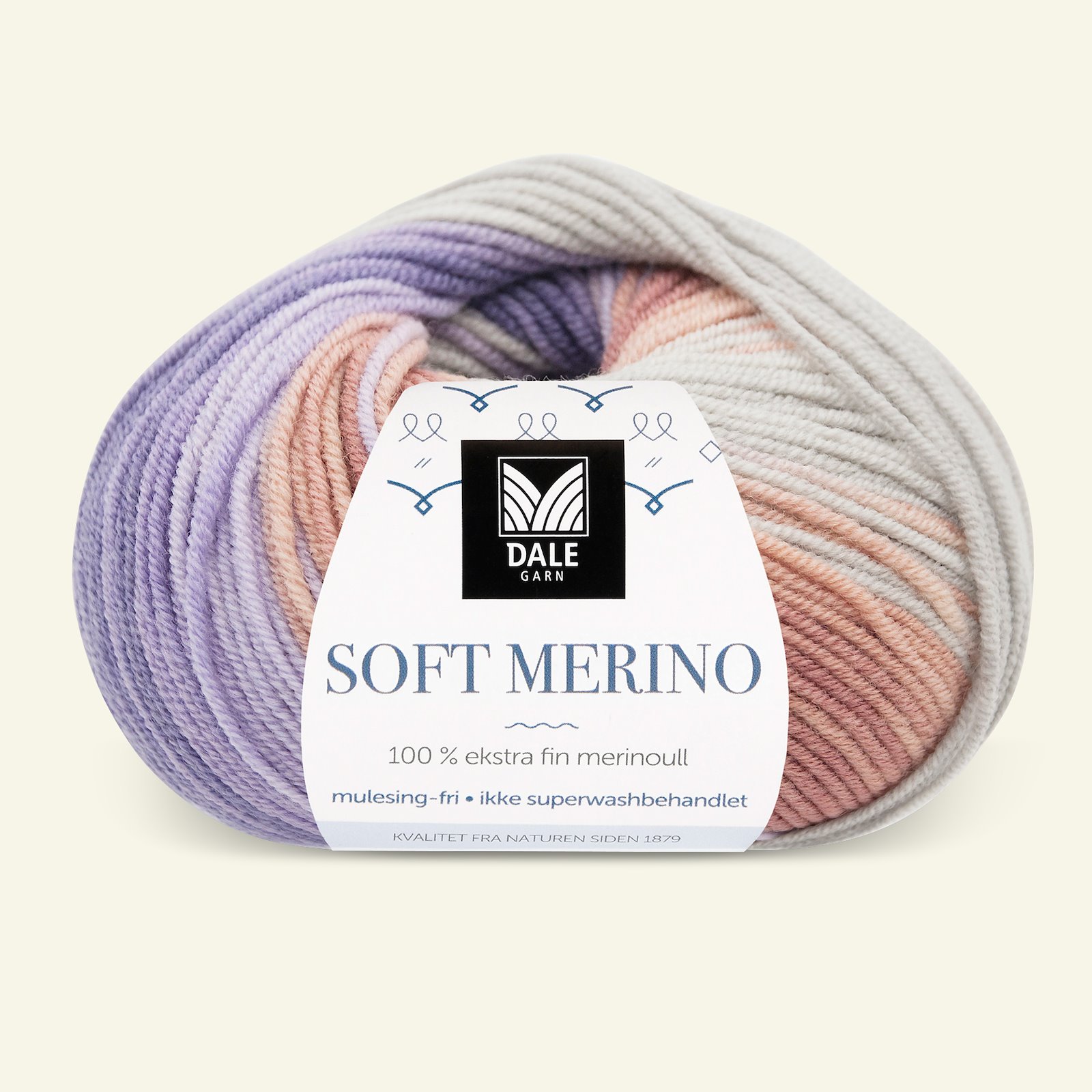 Dale Garn, 100% extra fine merino wool yarn, "Soft Merino", purple printed 90001222_pack