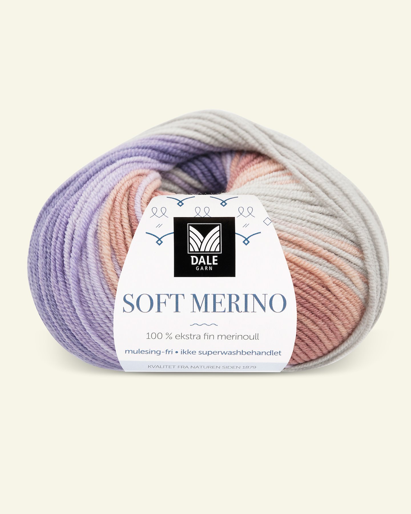 Dale Garn, 100% extra fine merino wool yarn, "Soft Merino", purple printed 90001222_pack