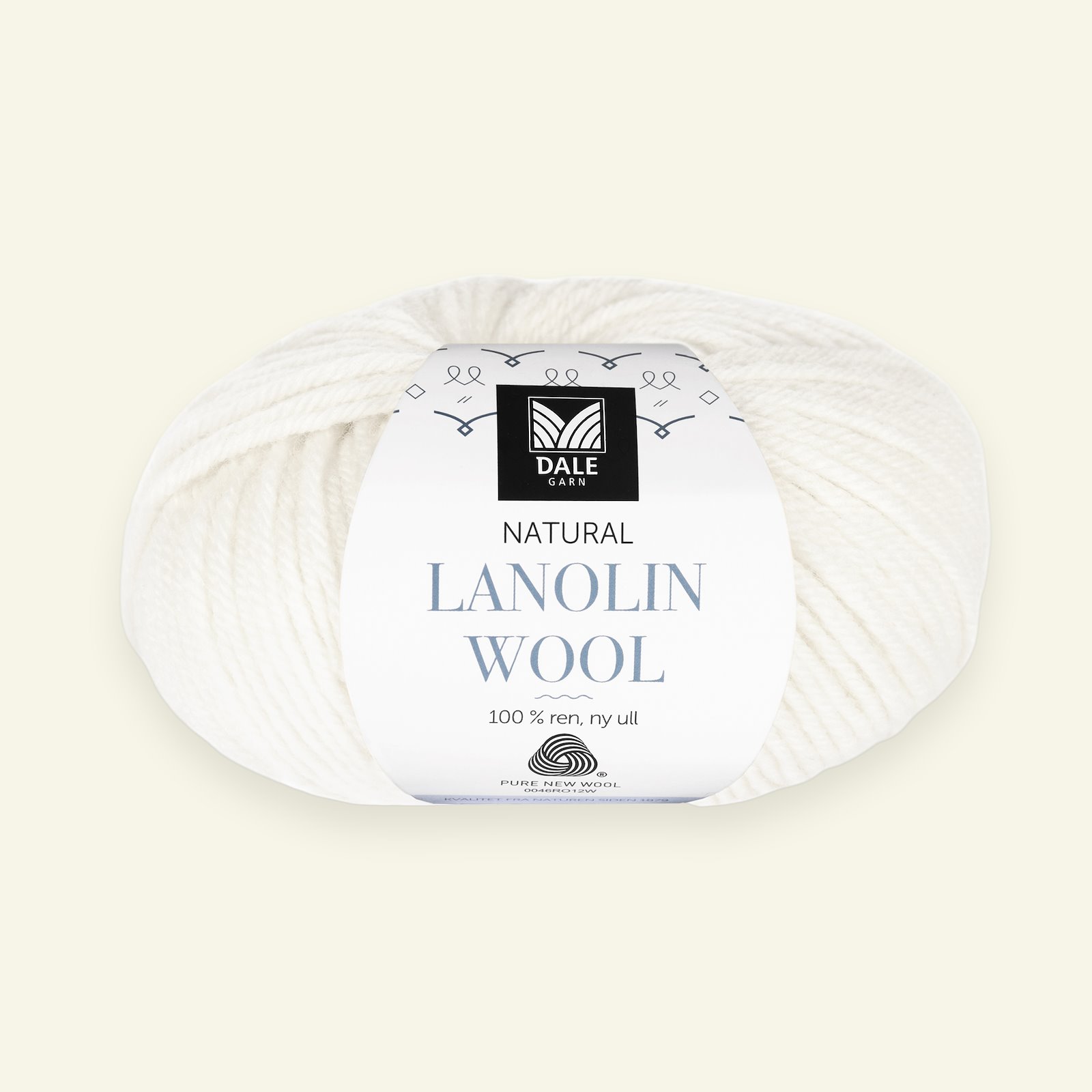 Dale Garn, 100% økologisk ullgarn "Lanolin Wool", Hvit (1438) 90000293_pack