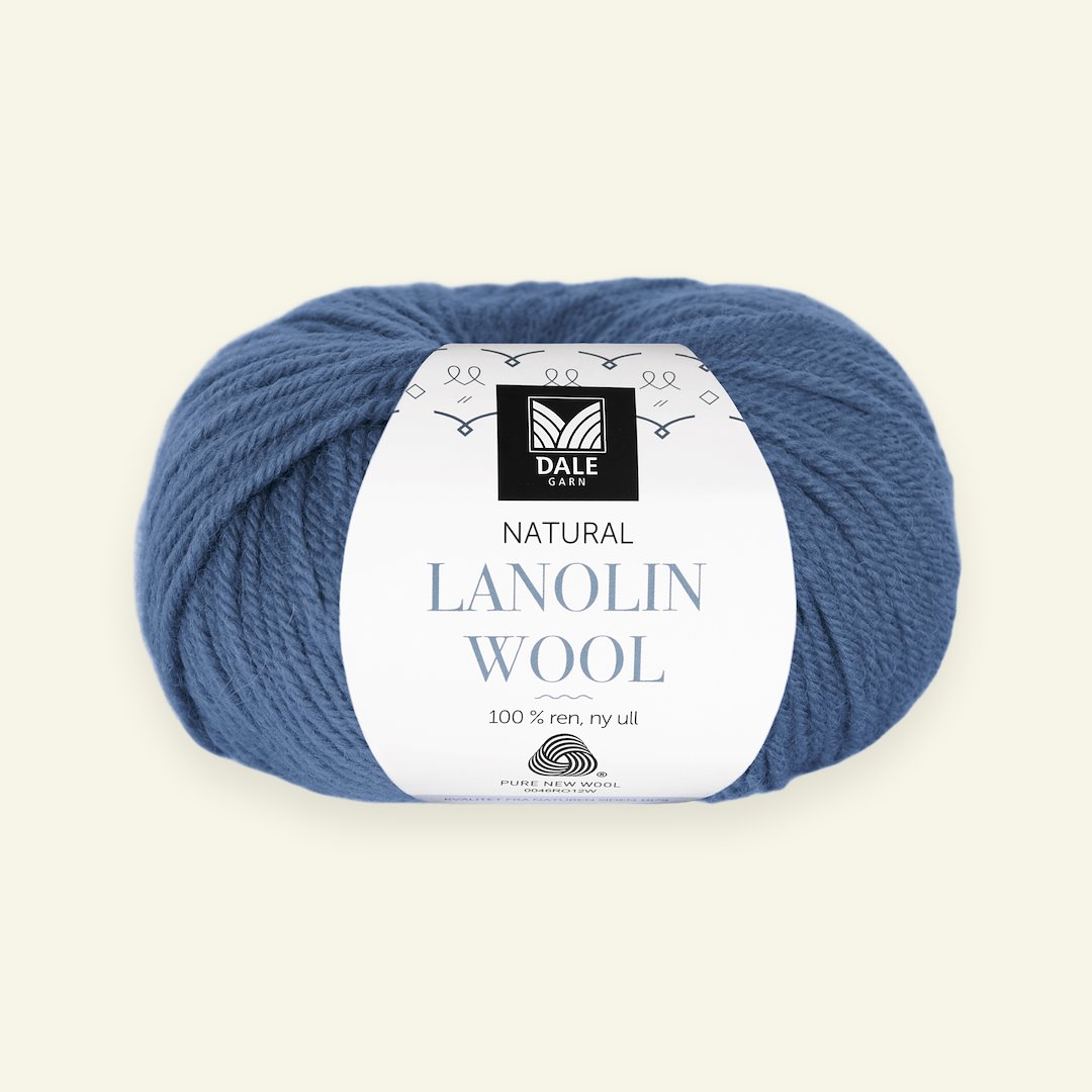Billede af Dale Garn, 100% uldgarn "Lanolin Wool", blå (1435)
