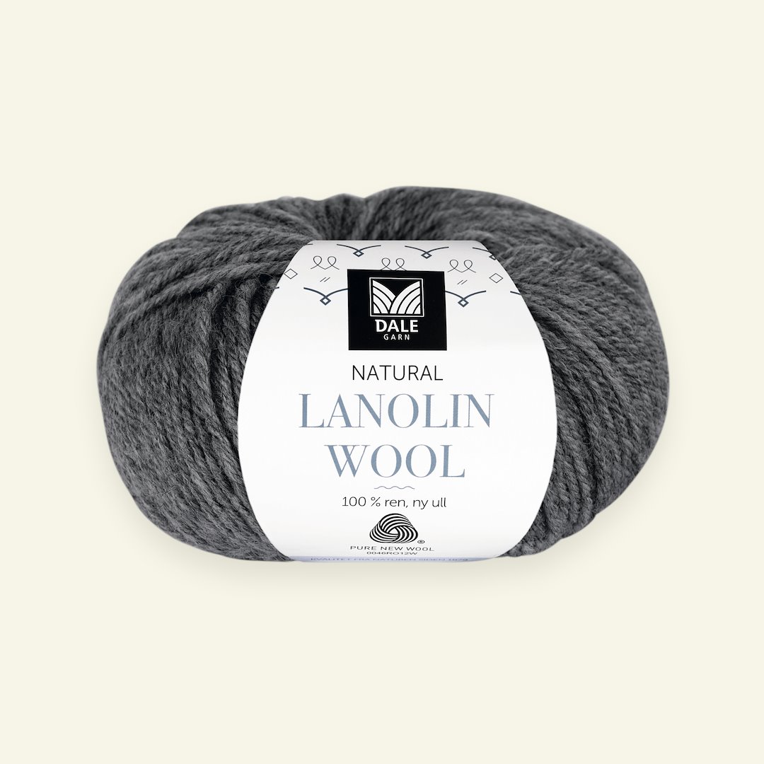 Billede af Dale Garn, 100% uldgarn "Lanolin Wool", mørk grå mel. (1419)