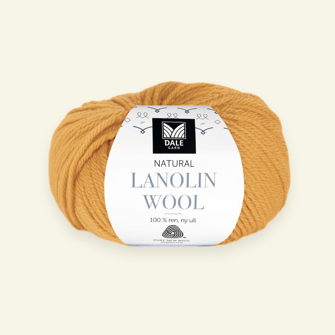 Se Dale Garn, 100% uldgarn "Lanolin Wool", mørk solgul (1439) hos Selfmade