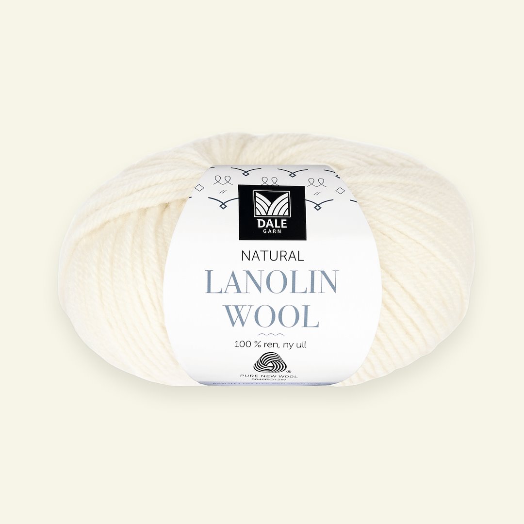 Se Dale Garn, 100% uldgarn "Lanolin Wool", offwhite (1401) hos Selfmade