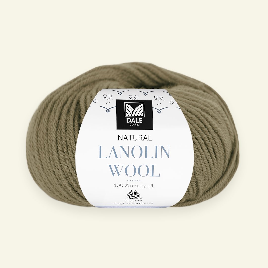 Se Dale Garn, 100% uldgarn "Lanolin Wool", oliven grøn (1458) hos Selfmade