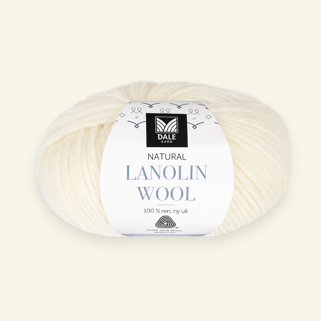 Billede af Dale Garn, 100% uldgarn "Lanolin Wool", ubleget hvid (1432)