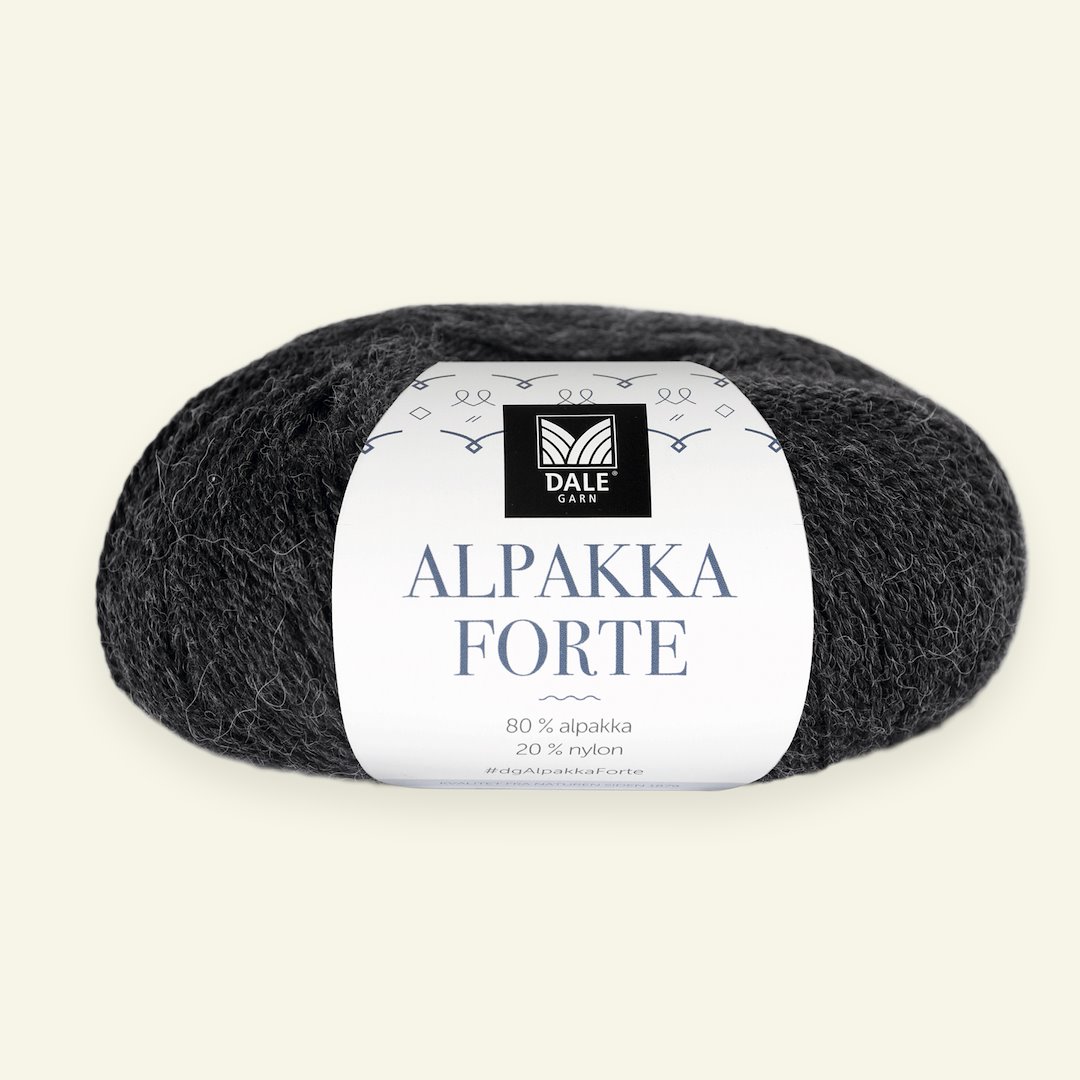Billede af Dale Garn, alpacagarn "Alpakka Forte", koks grå mel. (710)
