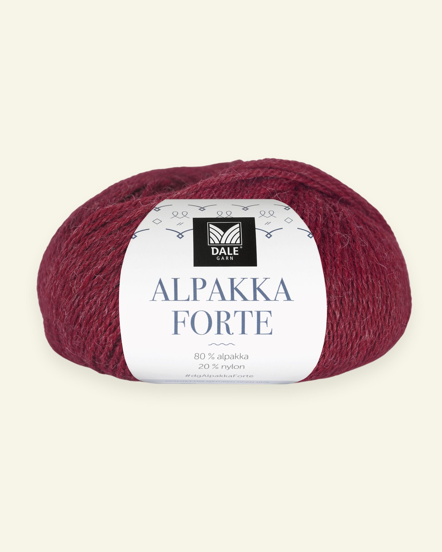 Dale Garn, Alpacagarn "Alpakka Forte", varm rød mel. 90000453_pack