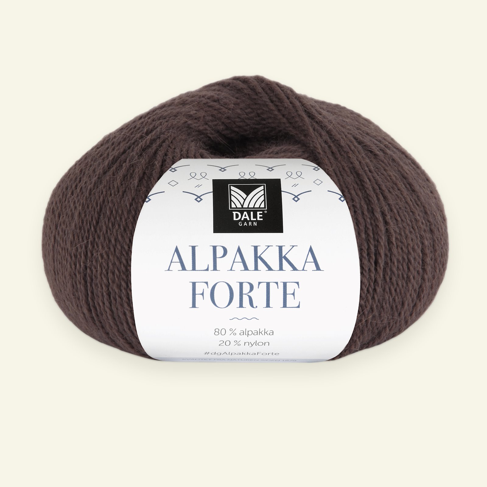 Dale Garn, alpackagarn "Alpakka Forte", mörkbrun (734) 90000458_pack
