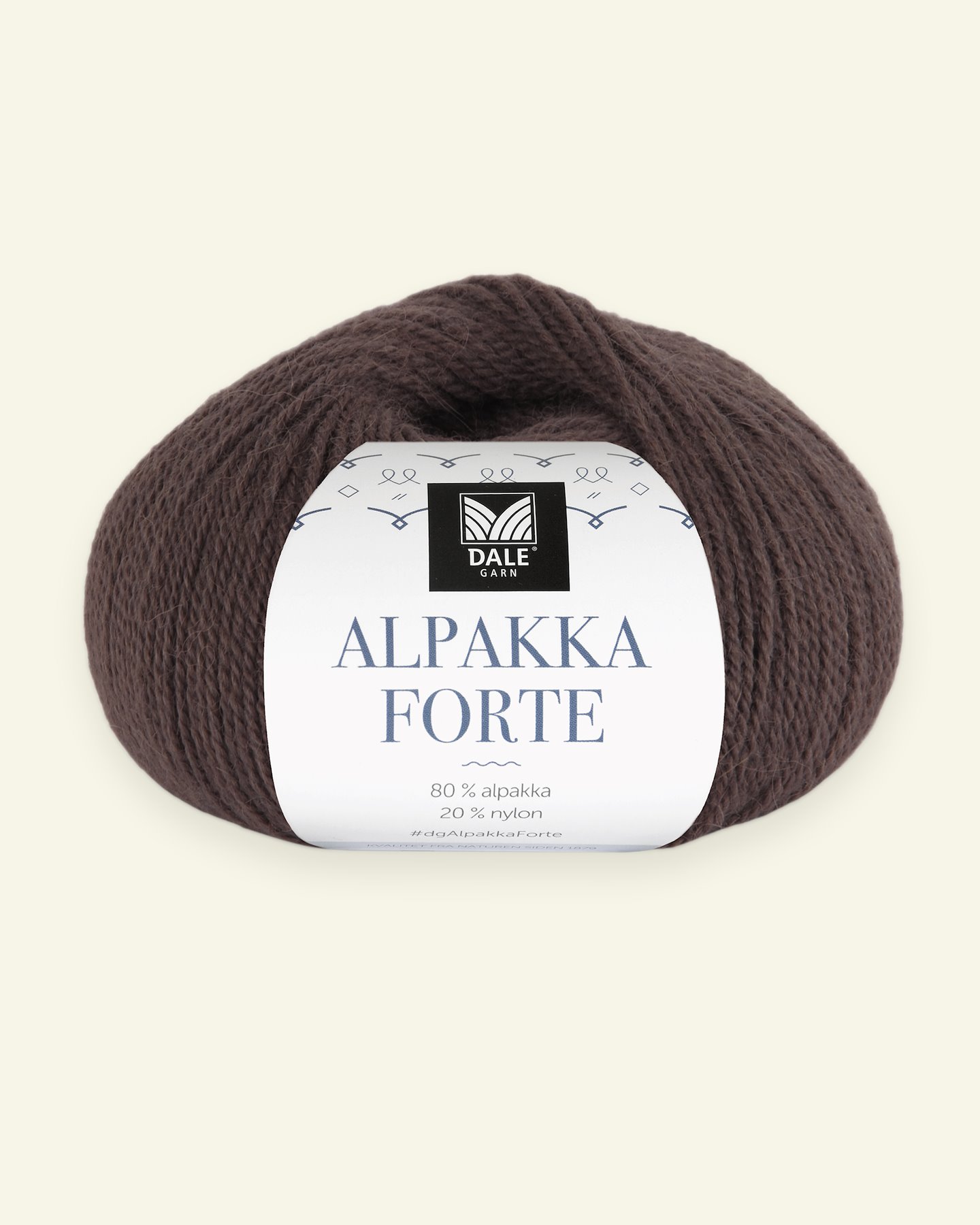 Dale Garn, alpackagarn "Alpakka Forte", mörkbrun (734) 90000458_pack