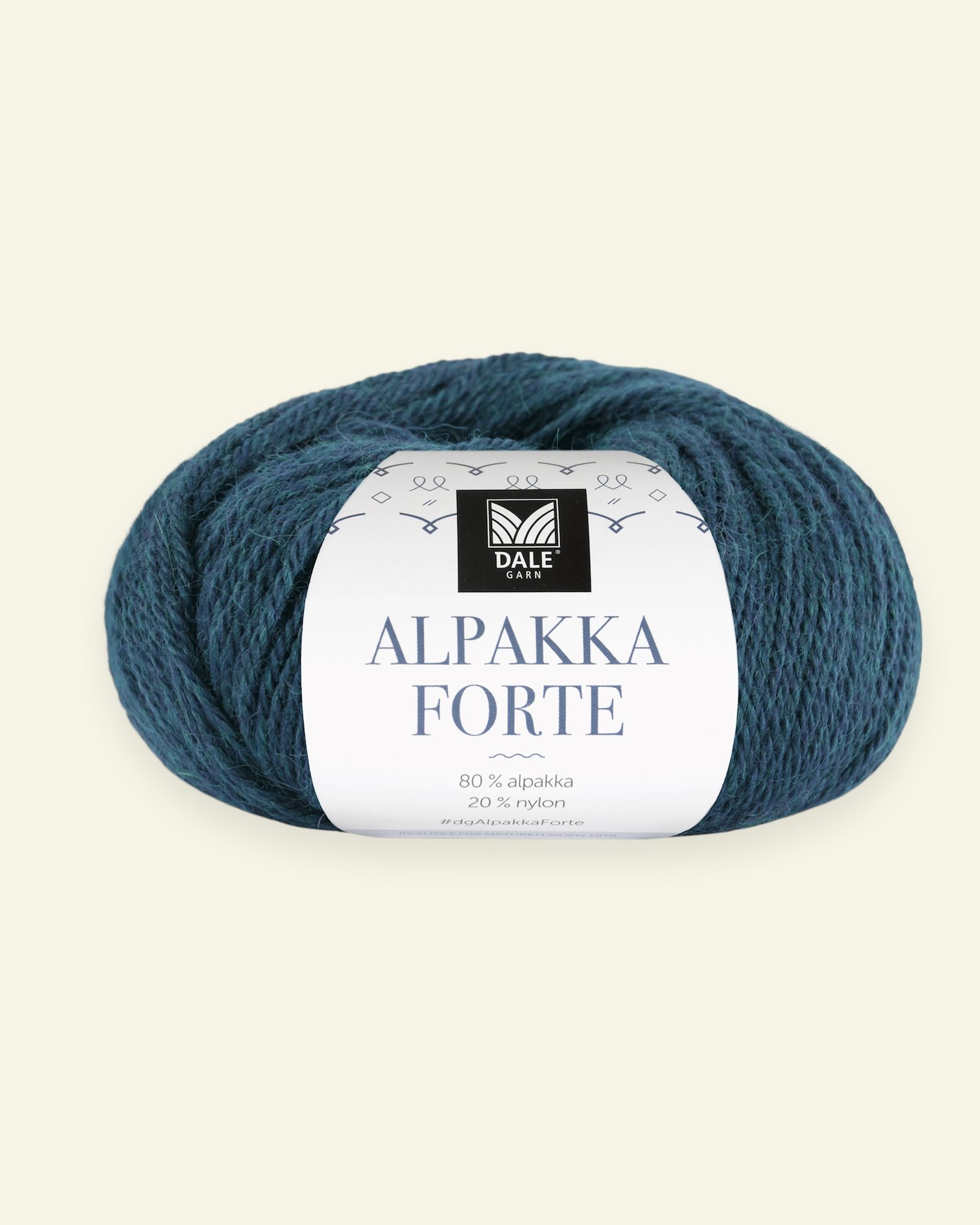 Dale Garn, alpackagarn "Alpakka Forte", petrol mel. (723) 90000452_pack