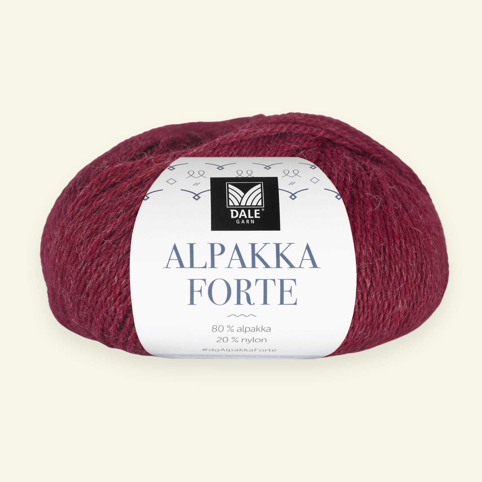 Dale Garn, alpackagarn "Alpakka Forte", varm röd mel. (724) 90000453_pack