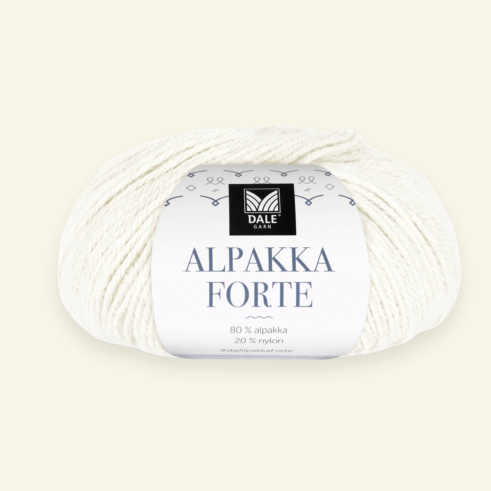 Dale Garn, alpakkagarn "Alpakka Forte", Hvit (717) 90000450_pack