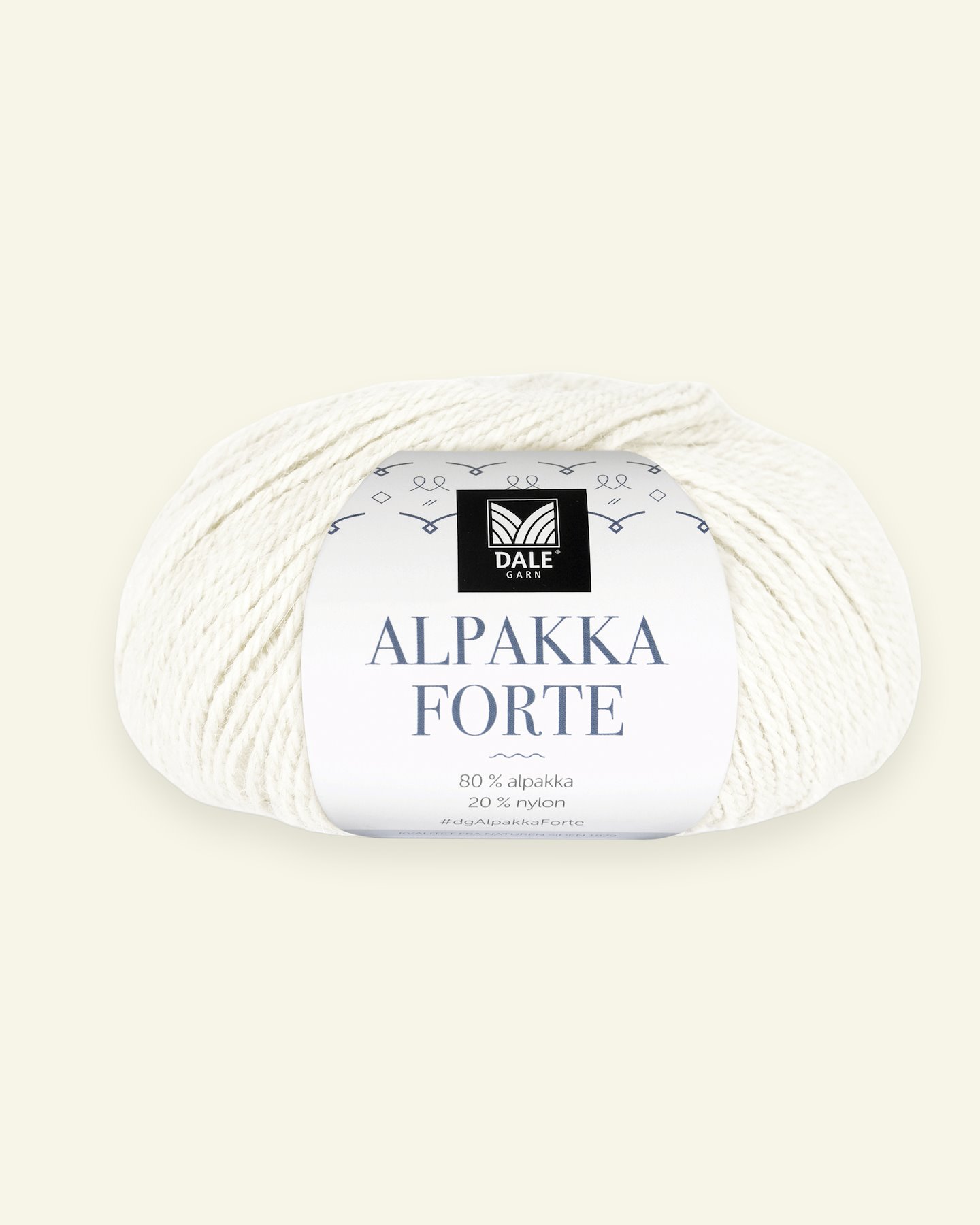 Dale Garn, alpakkagarn "Alpakka Forte", Hvit (717) 90000450_pack