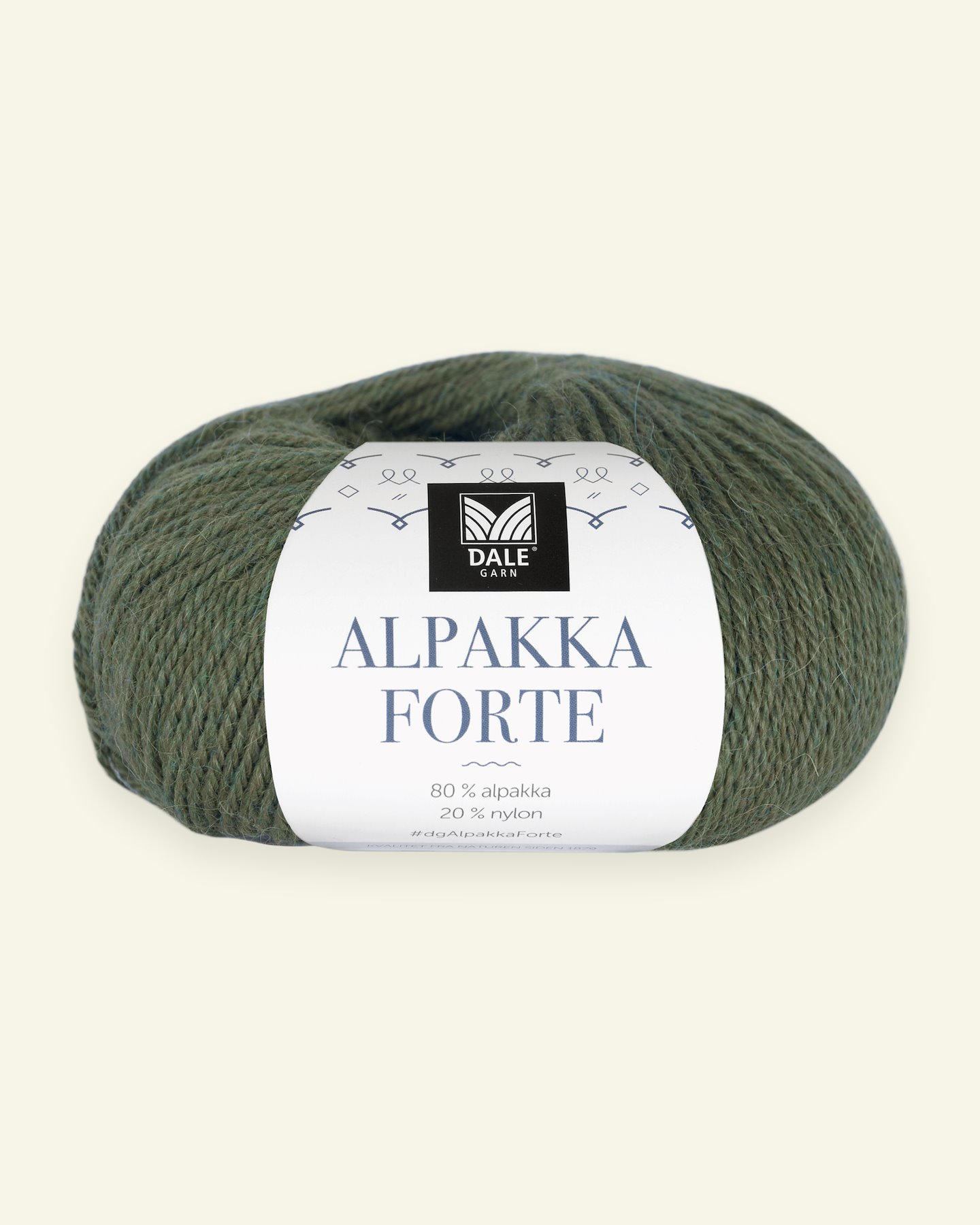 Dale Garn, alpakkagarn "Alpakka Forte", Skogsgrønn mel (727) 90000455_pack
