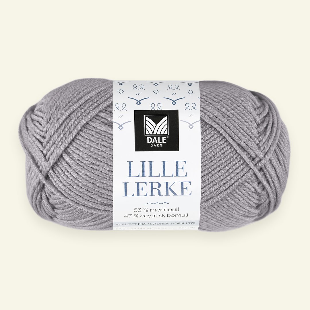 Se Dale Garn, merino/bomuldsgarn "Lille Lerke", grå (8170) hos Selfmade