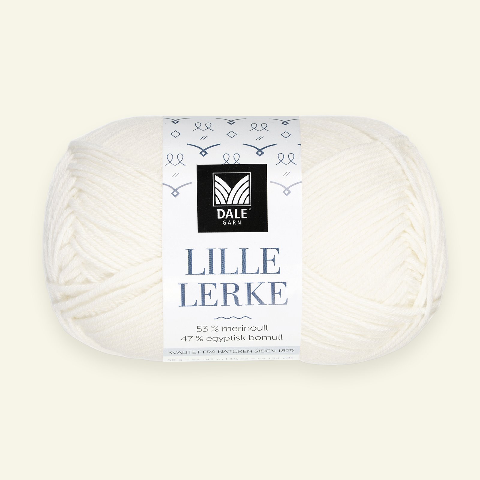 Dale Garn, merino/bomuldsgarn "Lille Lerke", hvid (0017) 90000400_pack
