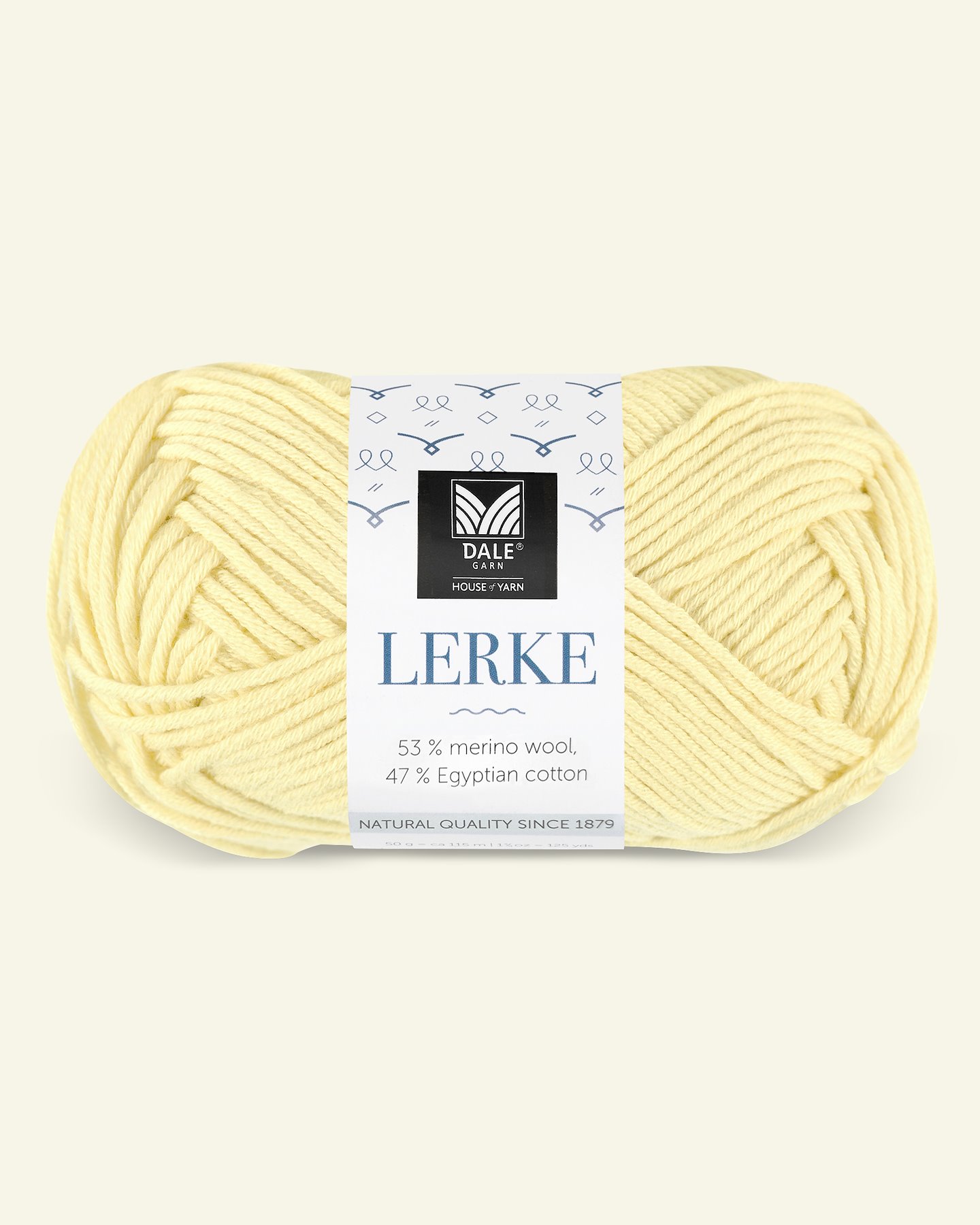 Dale Garn, merino/bomuldsgarn "Lille Lerke", lys gul  (8177) 90001216_pack
