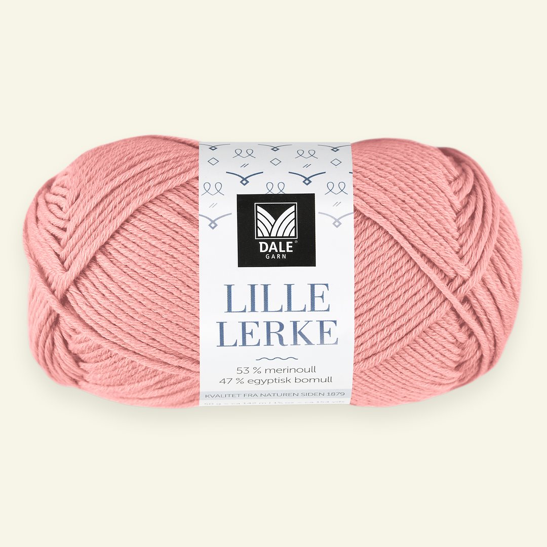 Se Dale Garn, merino/bomuldsgarn "Lille Lerke", lys koral (8136) hos Selfmade