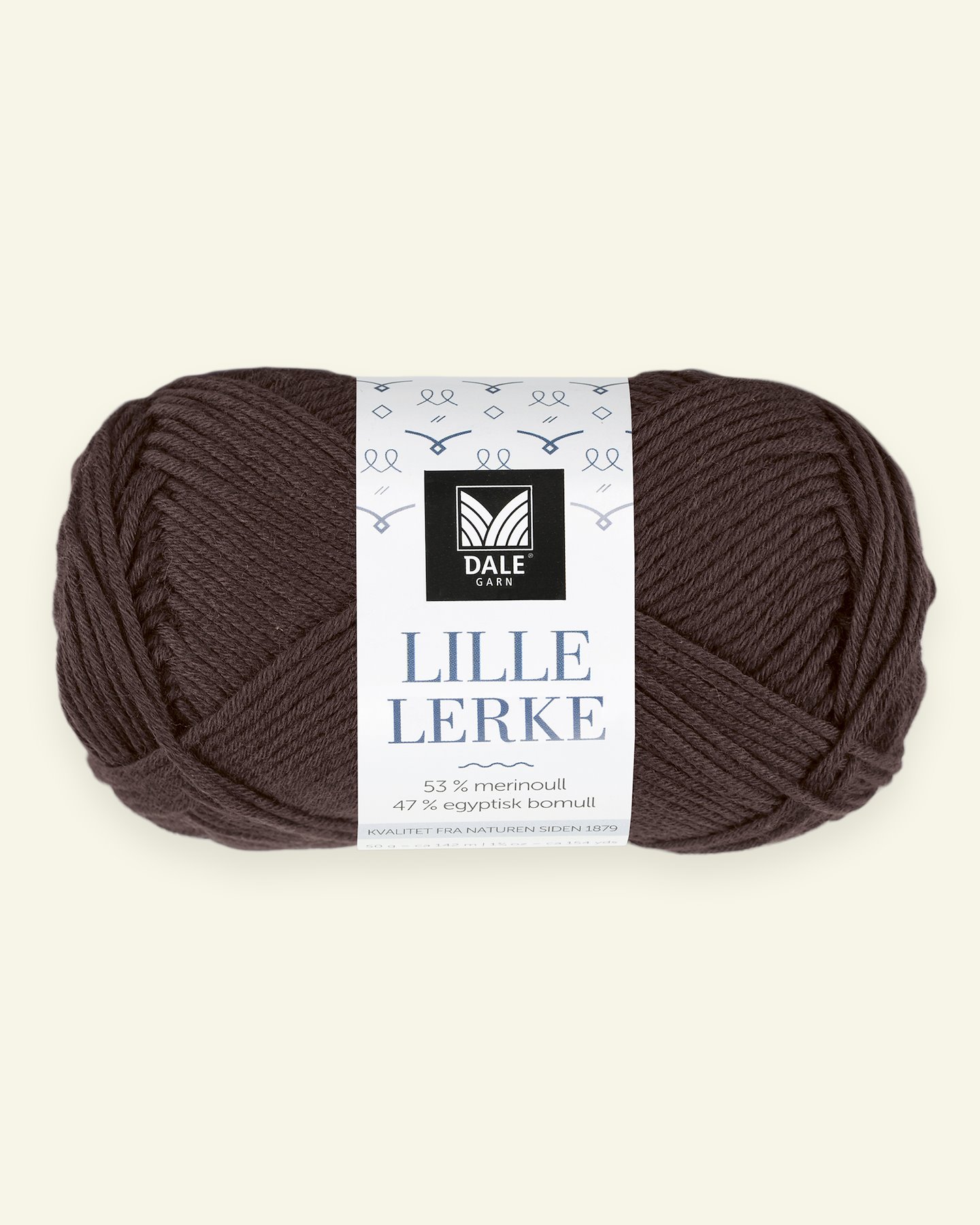 Dale Garn, merino/bomuldsgarn "Lille Lerke", mørk brun (8169) 90000435_pack
