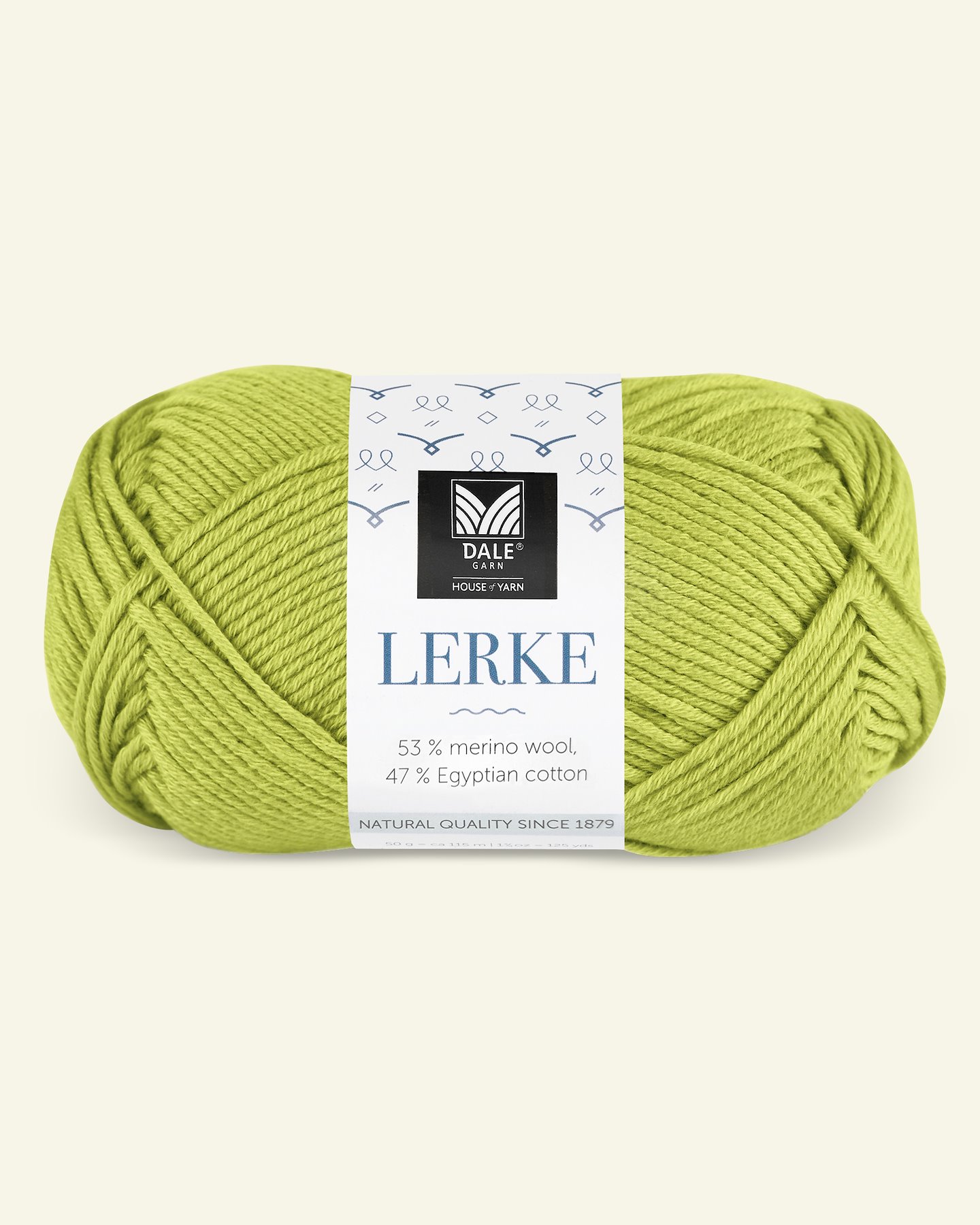 Dale Garn, merino/bomuldsgarn "Lille Lerke", pæregrøn (8175) 90001214_pack