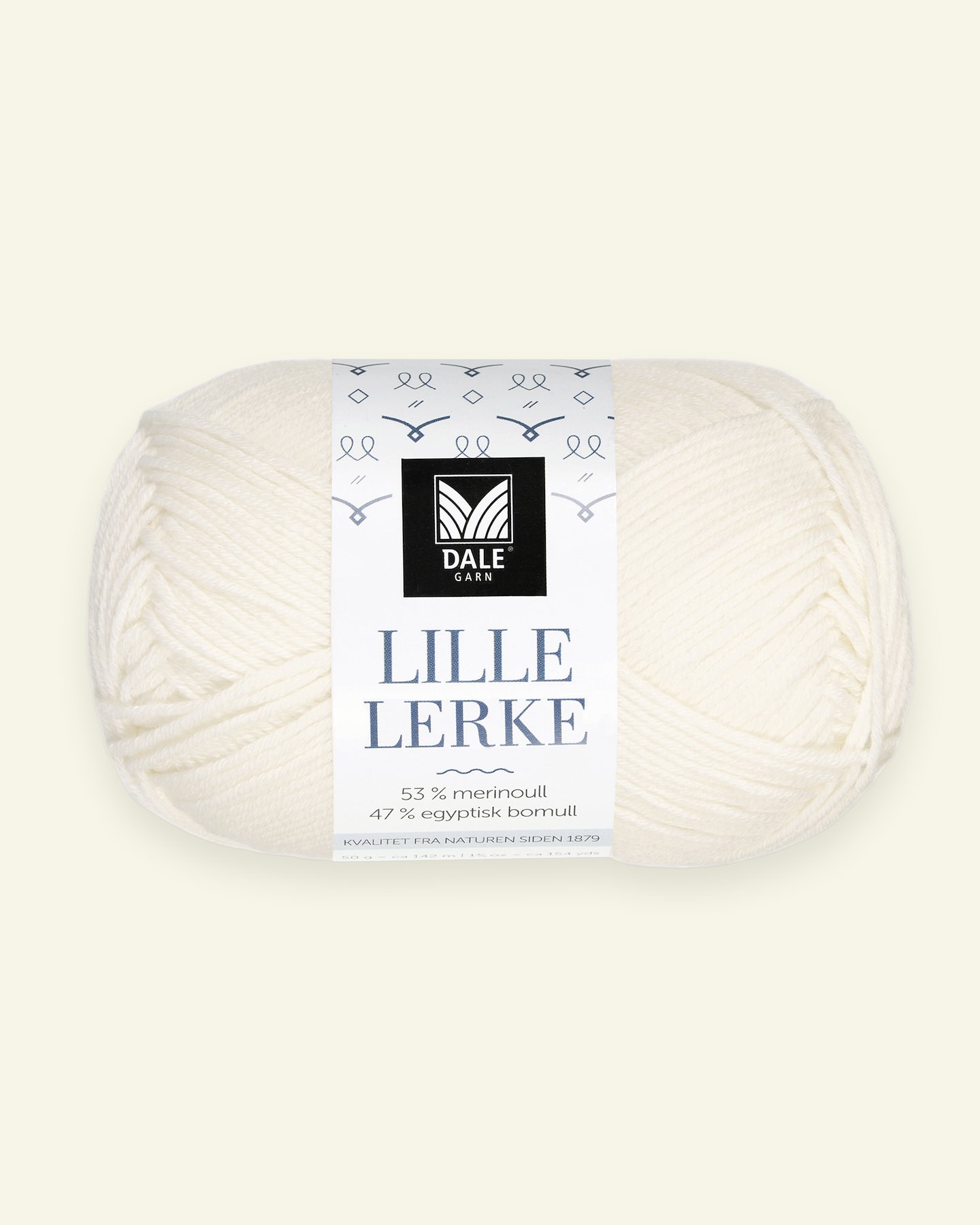 Dale Garn, merino/bomuldsgarn "Lille Lerke", ubleget hvid (0020) 90000401_pack