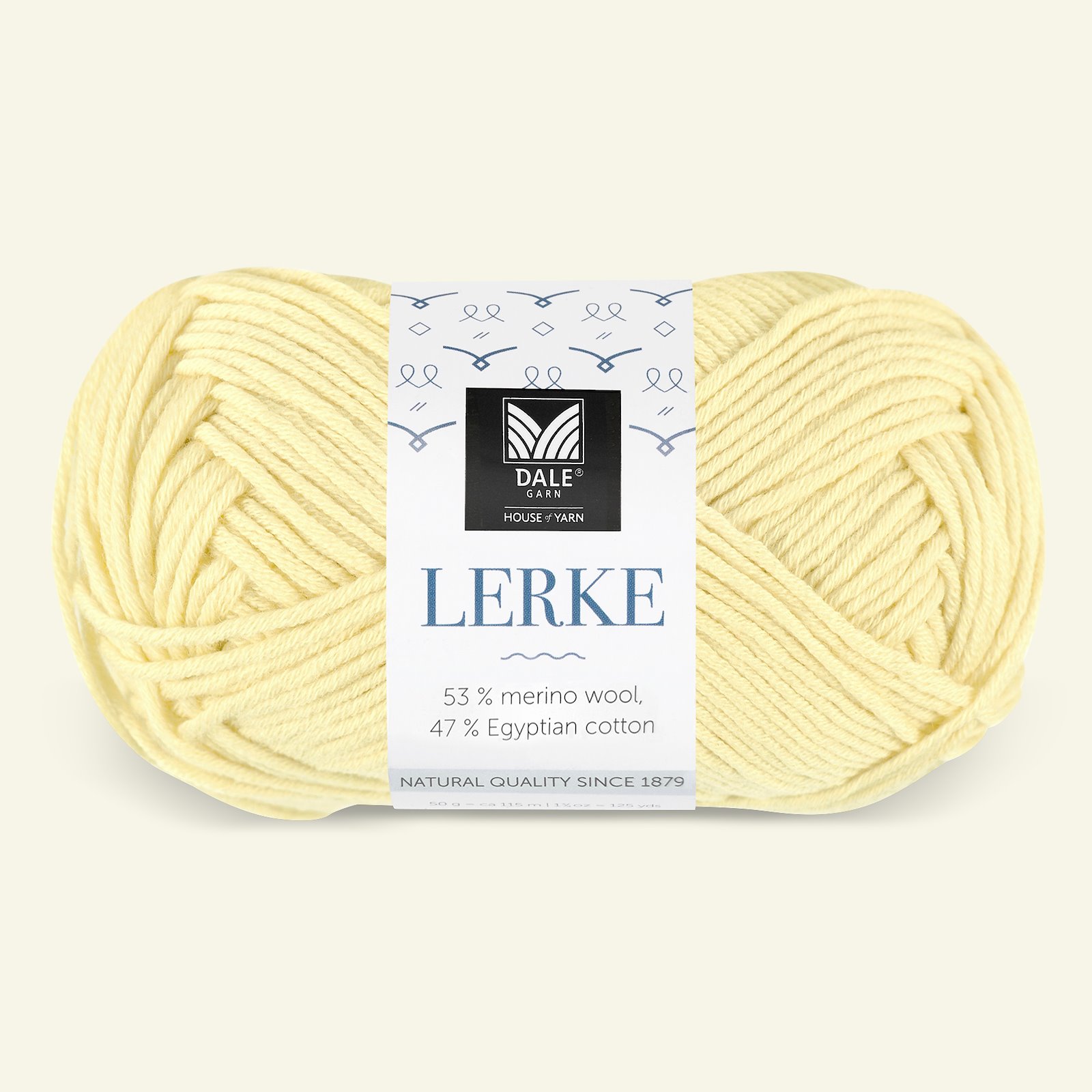 Dale Garn, merino/cotton yarn "Lille Lerke",  light yellow (8177) 90001216_pack
