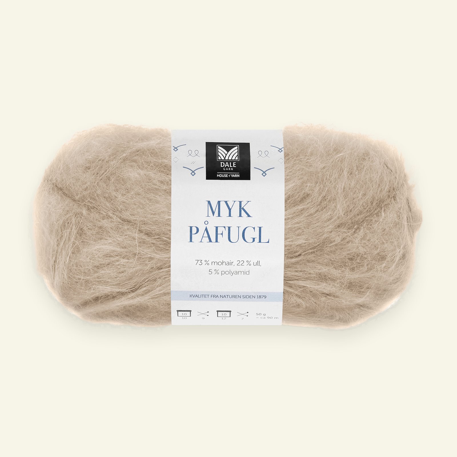 Dale Garn, Mohair/Wolle "Myk Påfugl", beige (3041) 90000271_pack