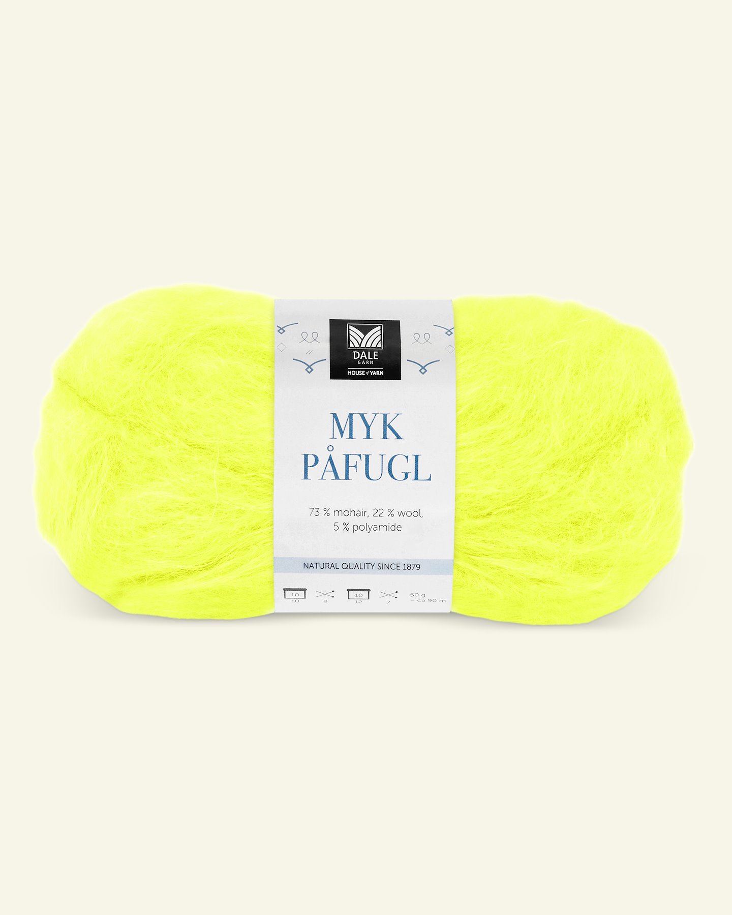 Dale Garn, Mohair/wolle "Myk Påfugl", neon yellow (7959) 90001232_pack