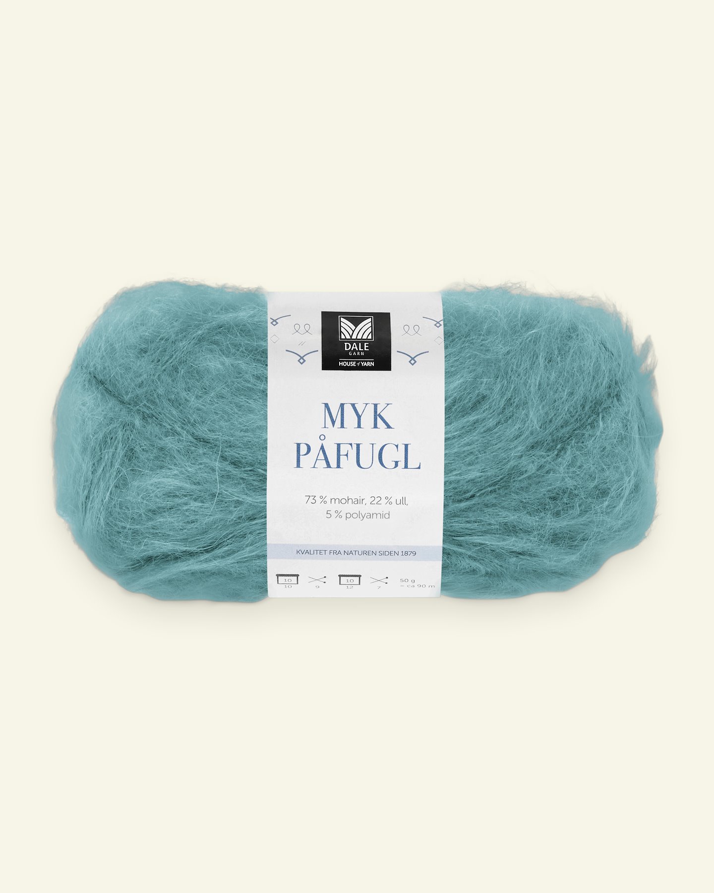 Dale Garn, mohair/wool yarn "Myk Påfugl", aqua green (7940) 90000256_pack