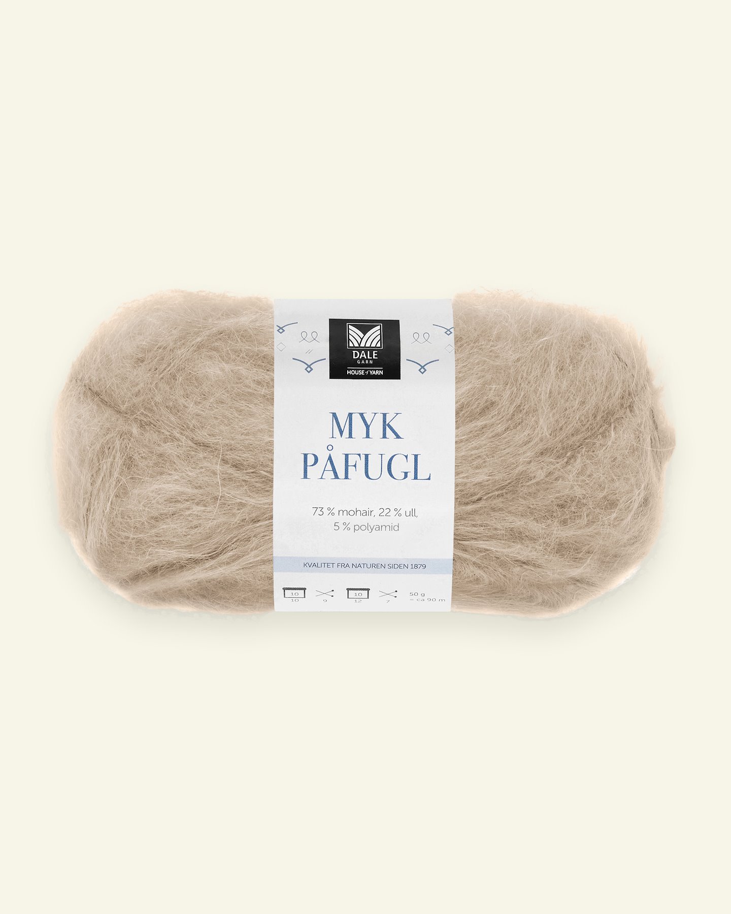 Dale Garn, mohair/wool yarn "Myk Påfugl", beige (3041) 90000271_pack