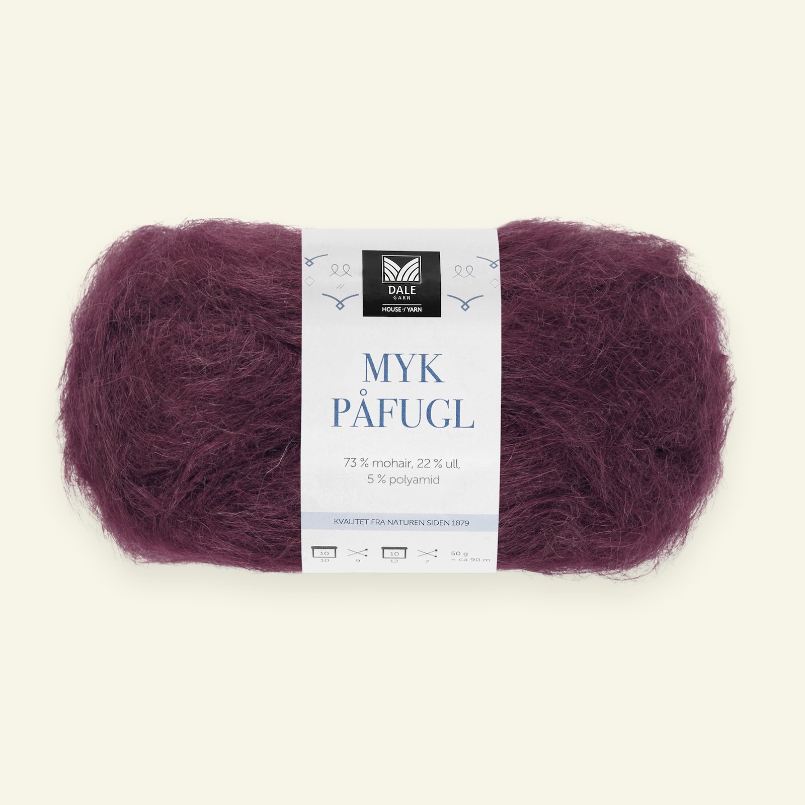Dale Garn, mohair/wool yarn "Myk Påfugl", bordeaux (7944) 90000259_pack