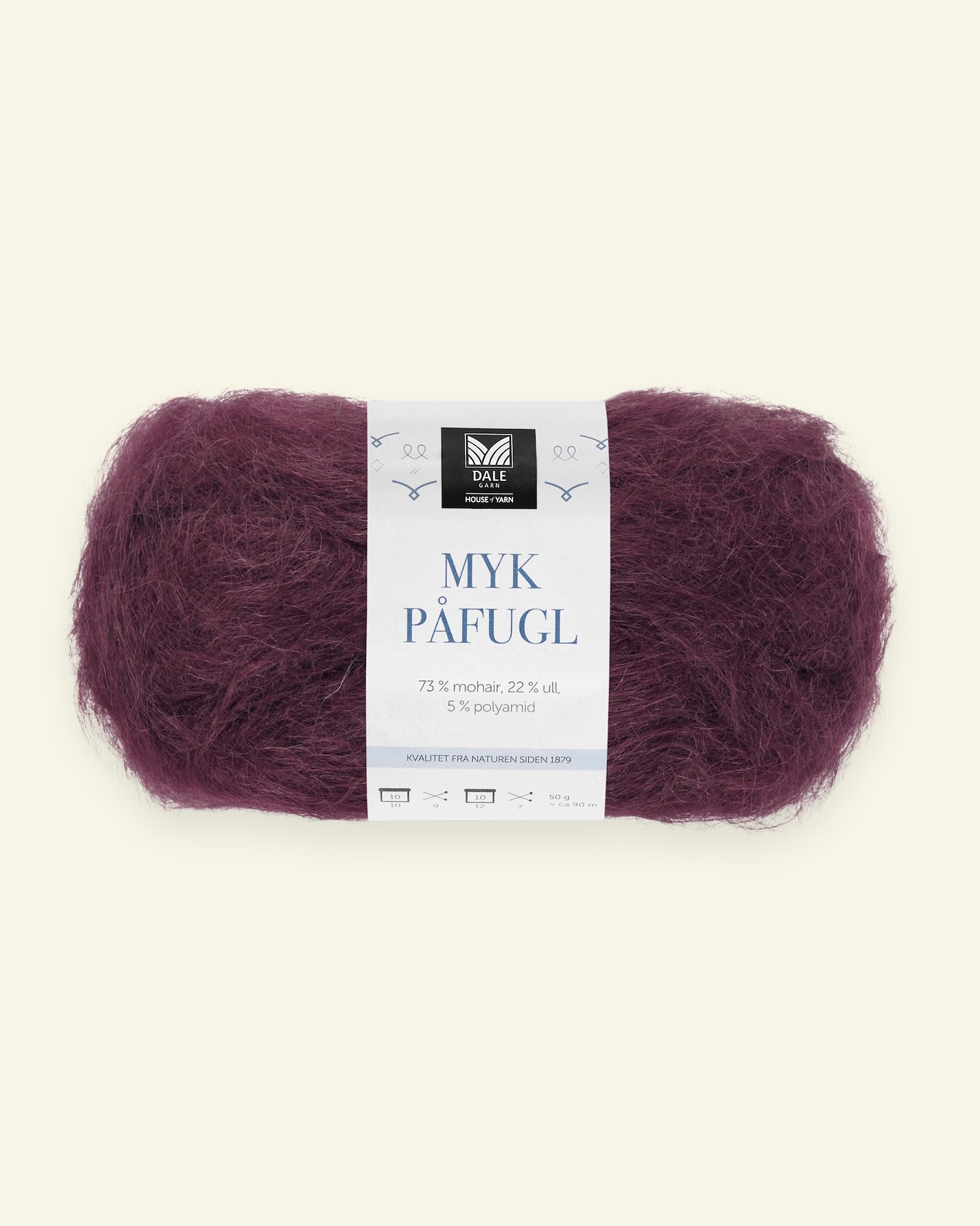 Dale Garn, mohair/wool yarn "Myk Påfugl", bordeaux 90000259_pack