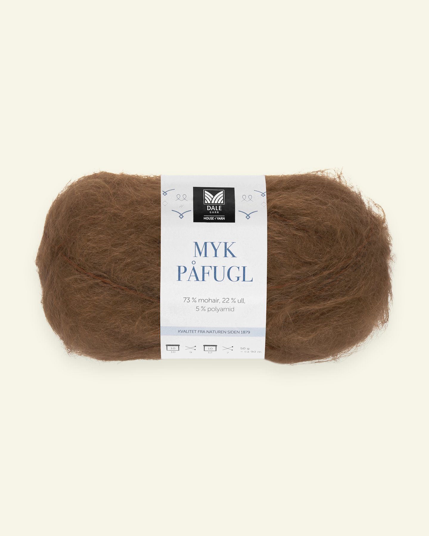 Dale Garn, mohair/wool yarn "Myk Påfugl", brown 90000258_pack