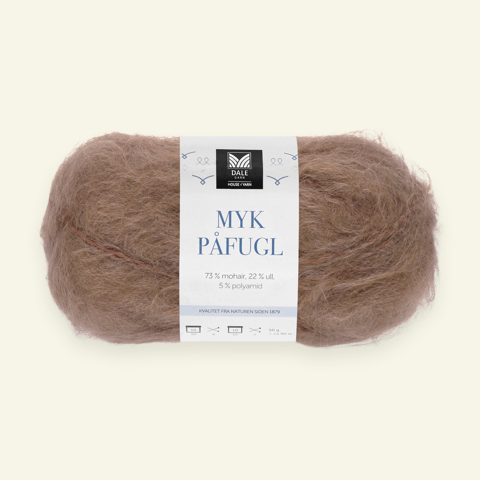 Dale Garn, mohair/wool yarn "Myk Påfugl", camel 90000270_pack