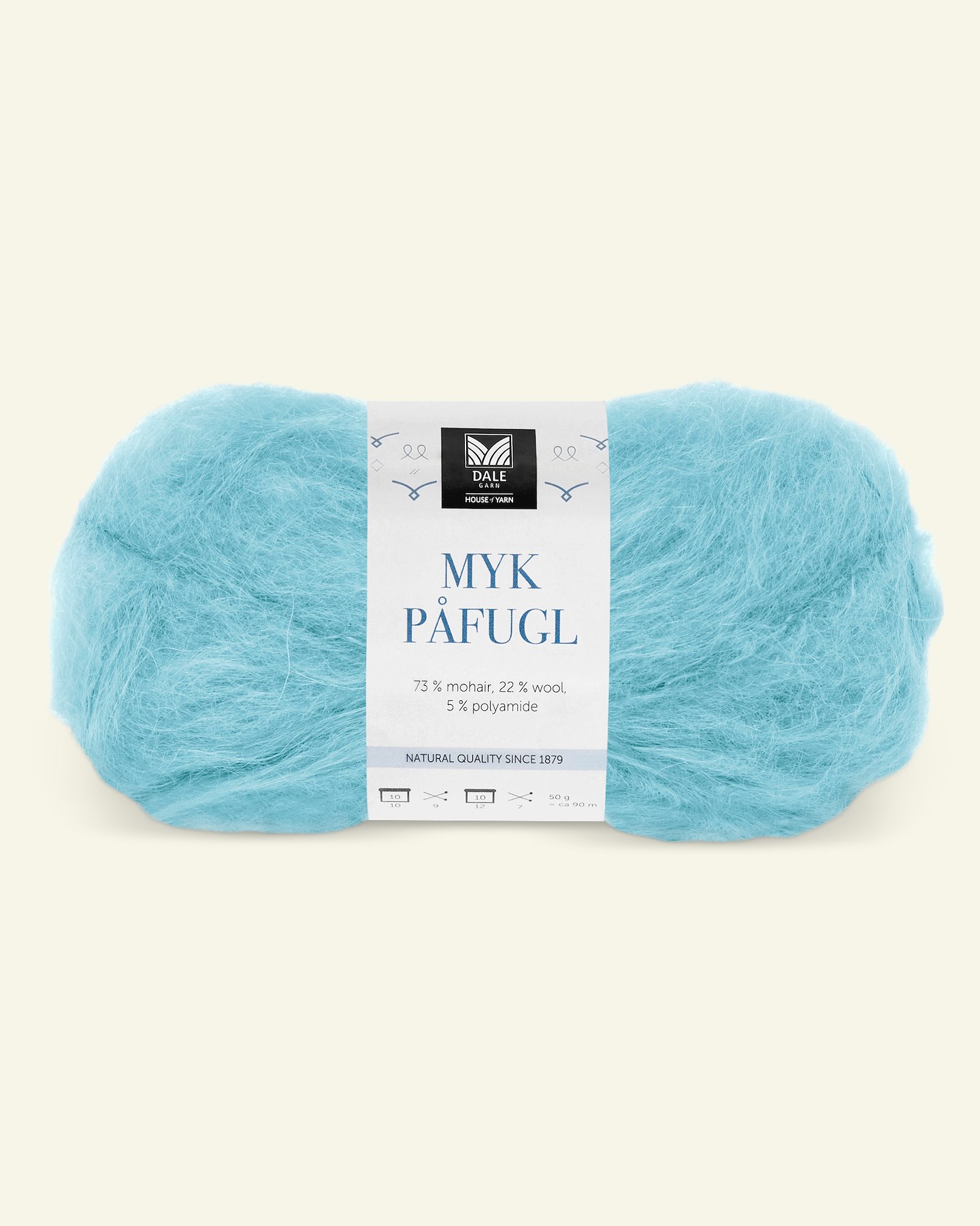 Dale Garn, mohair/wool yarn "Myk Påfugl", caribian blue (7960) 90001233_pack